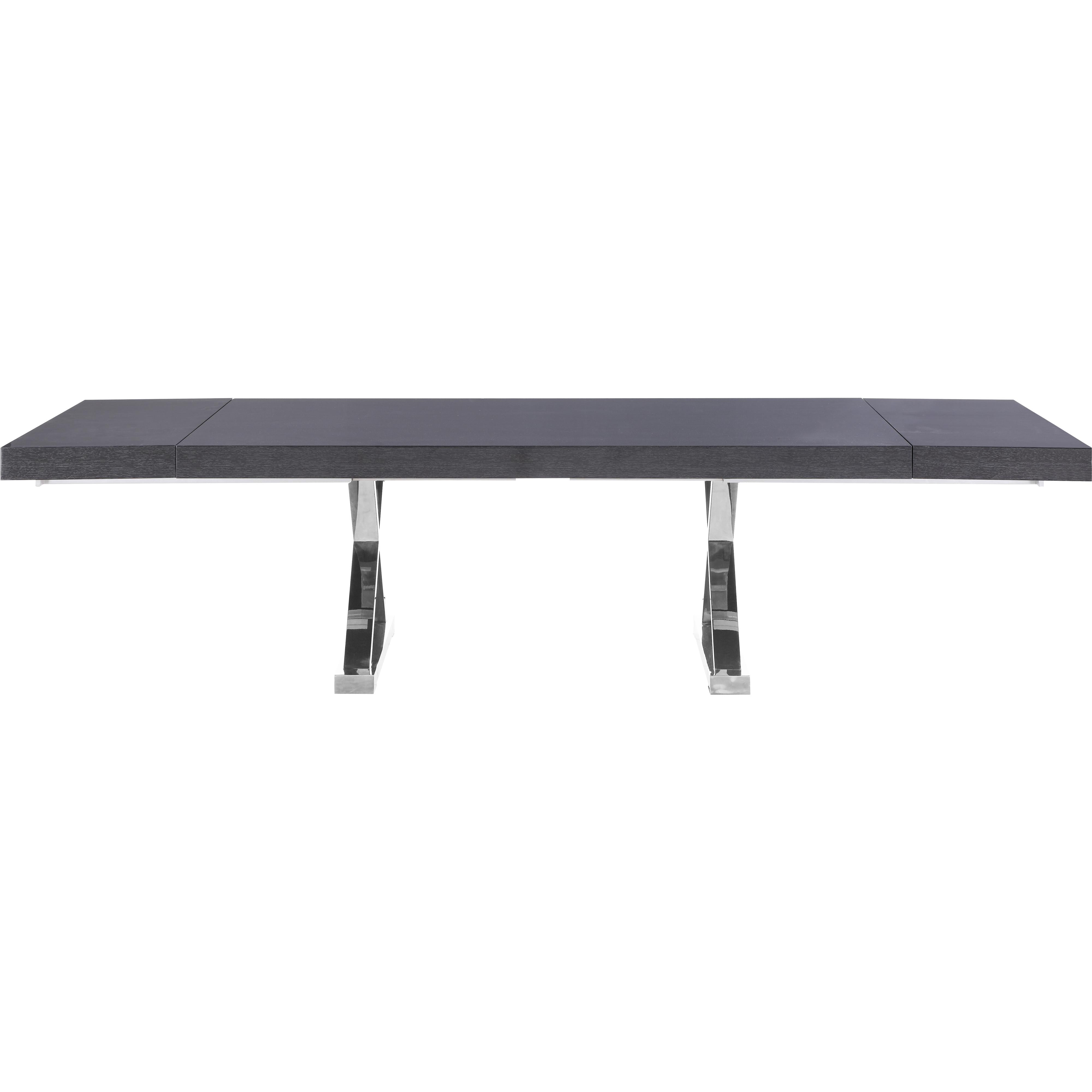 Meridian Excel Grey Oak Veneer Lacquer Extendable Dining Table (3 Boxes)