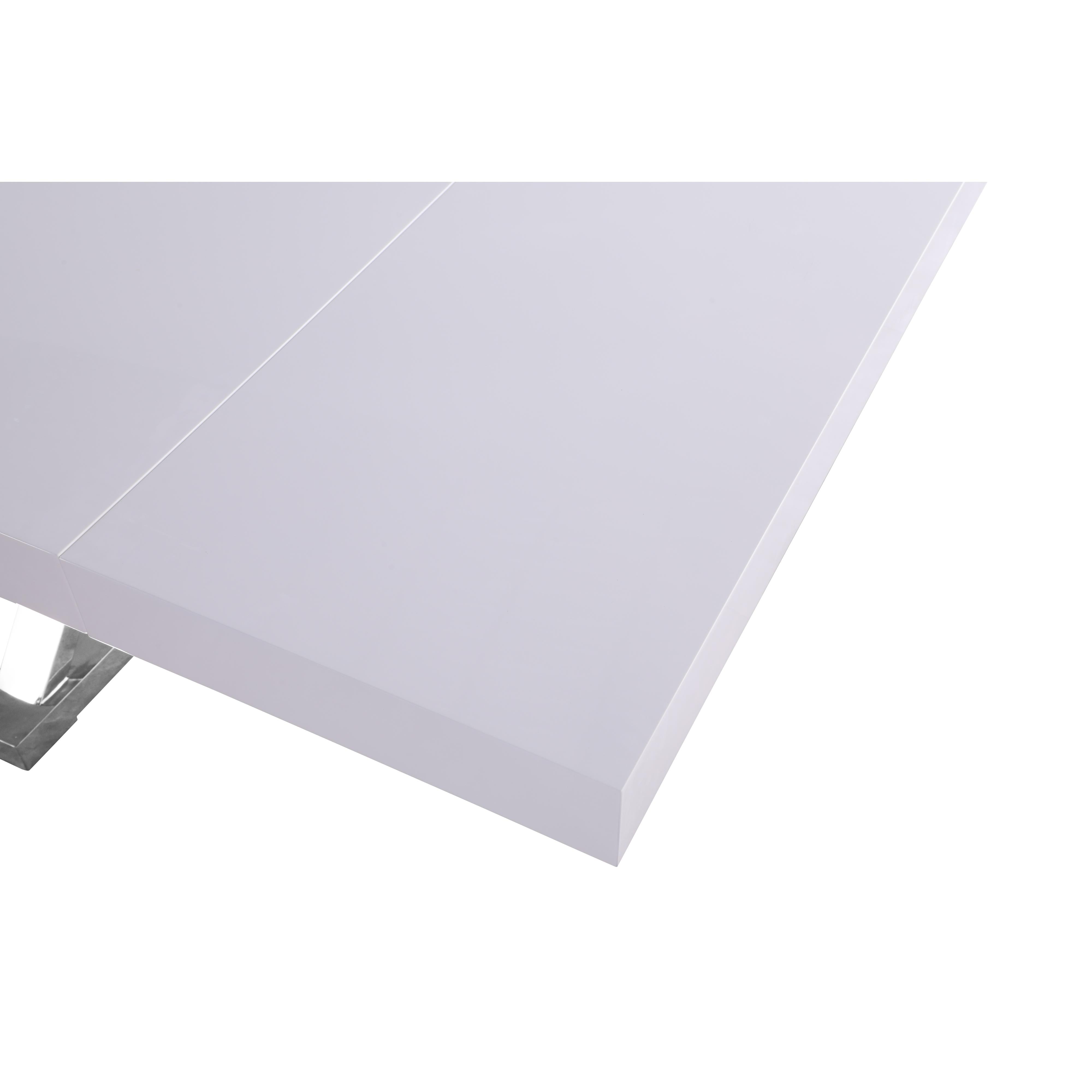 Meridian Excel White Lacquer Extendable Dining Table (3 Boxes)