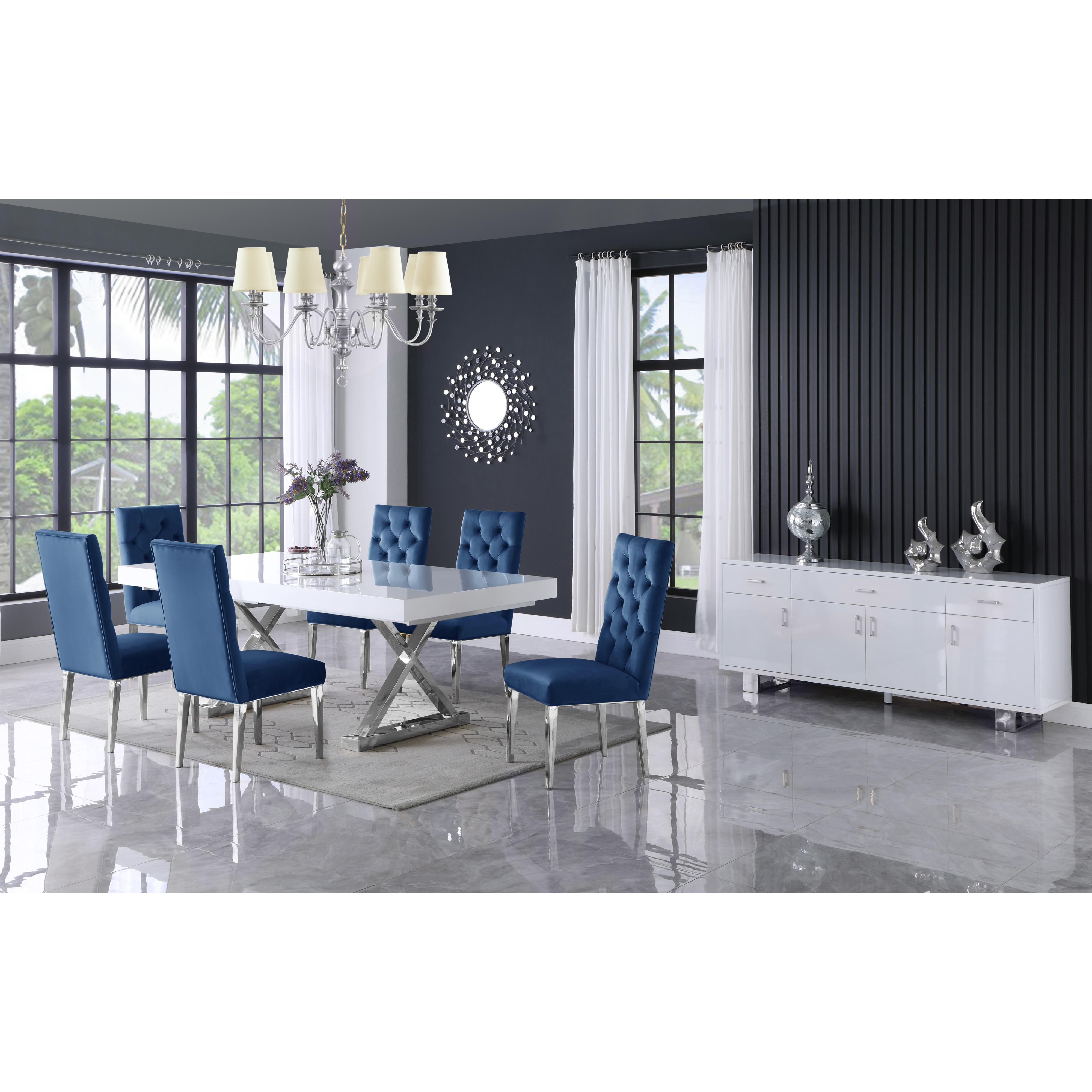 Meridian Excel White Lacquer Extendable Dining Table (3 Boxes)