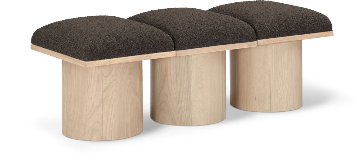 Pavilion Modular Bench 3-Piece Bench, 46.5"W x 18"D — Brown / Natural Base