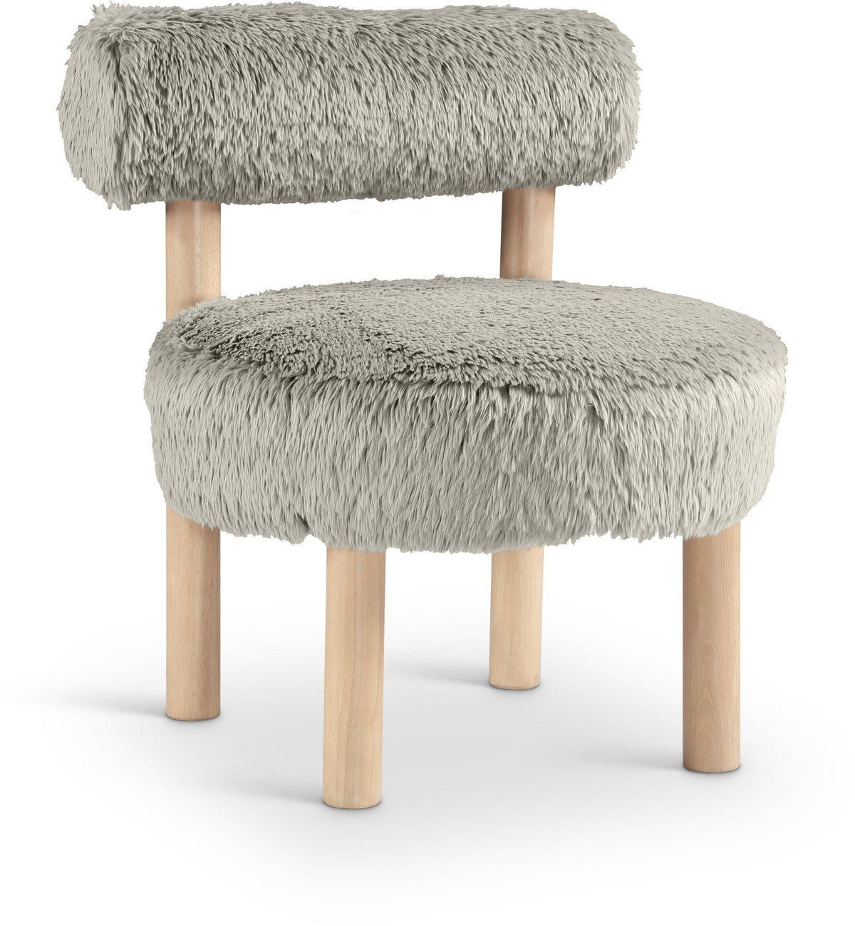 Ambre - Shearling Fabric Accent Chair - Taupe