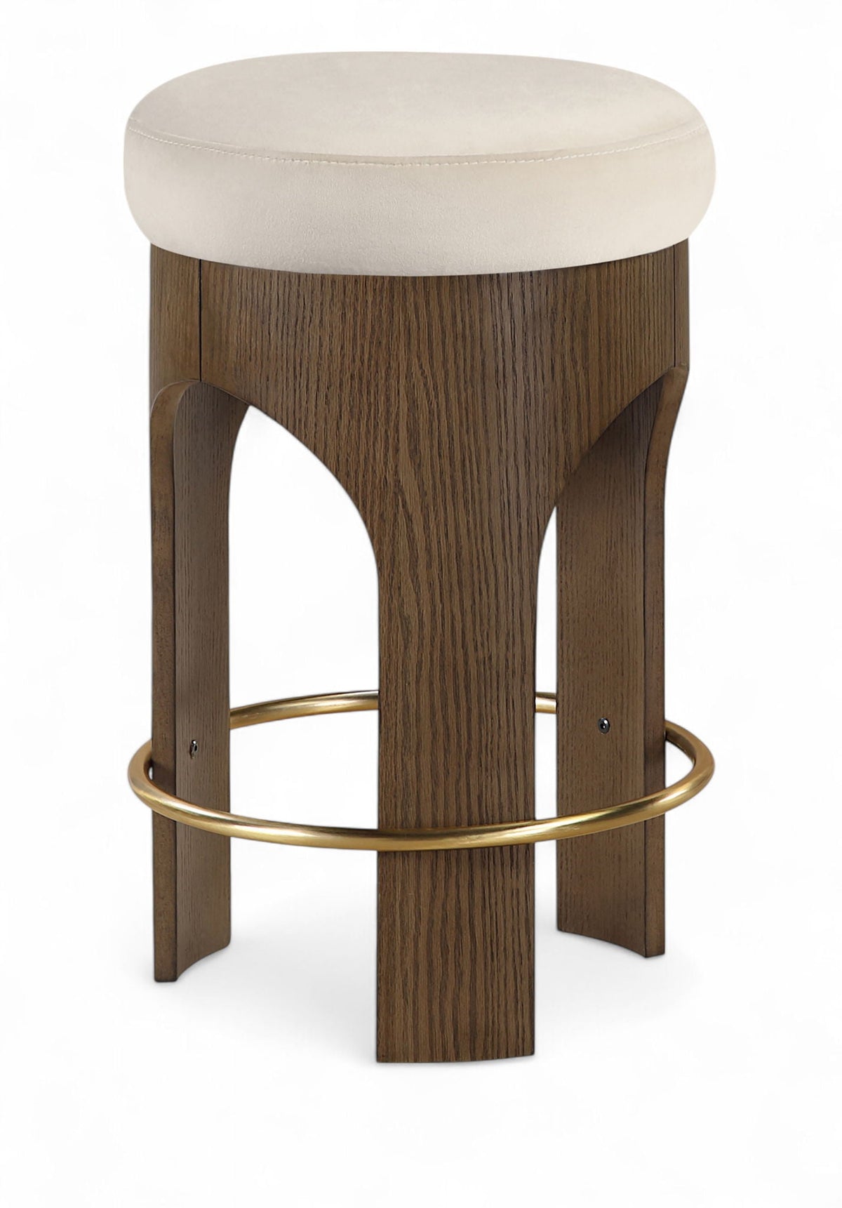Bocceli Velvet Counter Stool with Brown Base