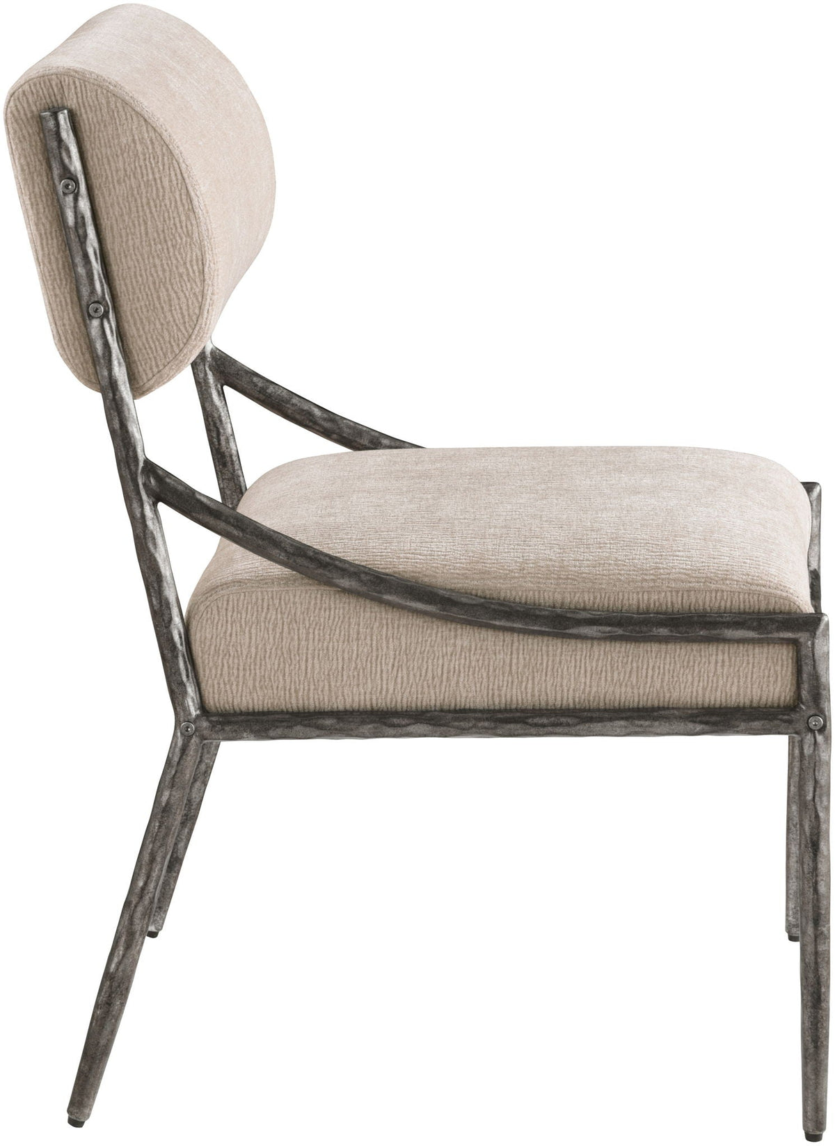 Bastille Chenille Dining Side Chair Set of 2 with Silver Frame
