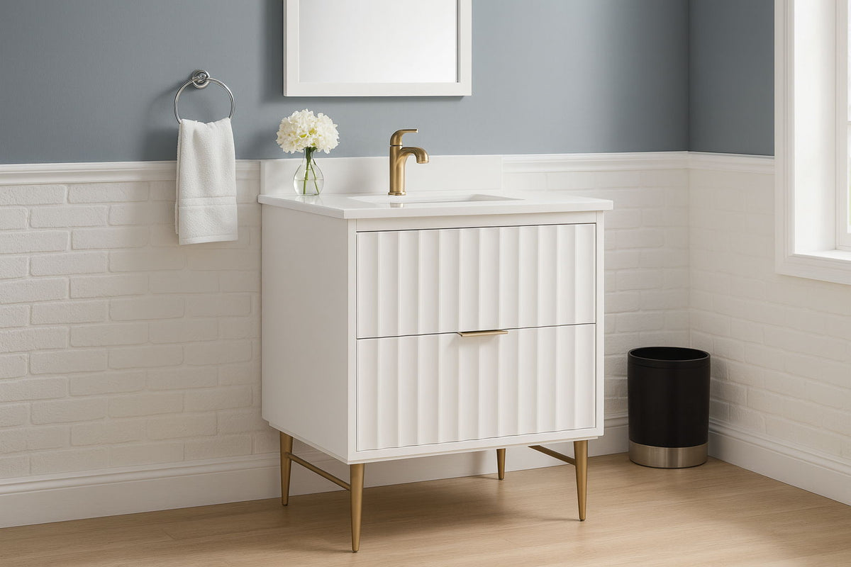 Modernist - Bathroom Vanity with Gold Legs