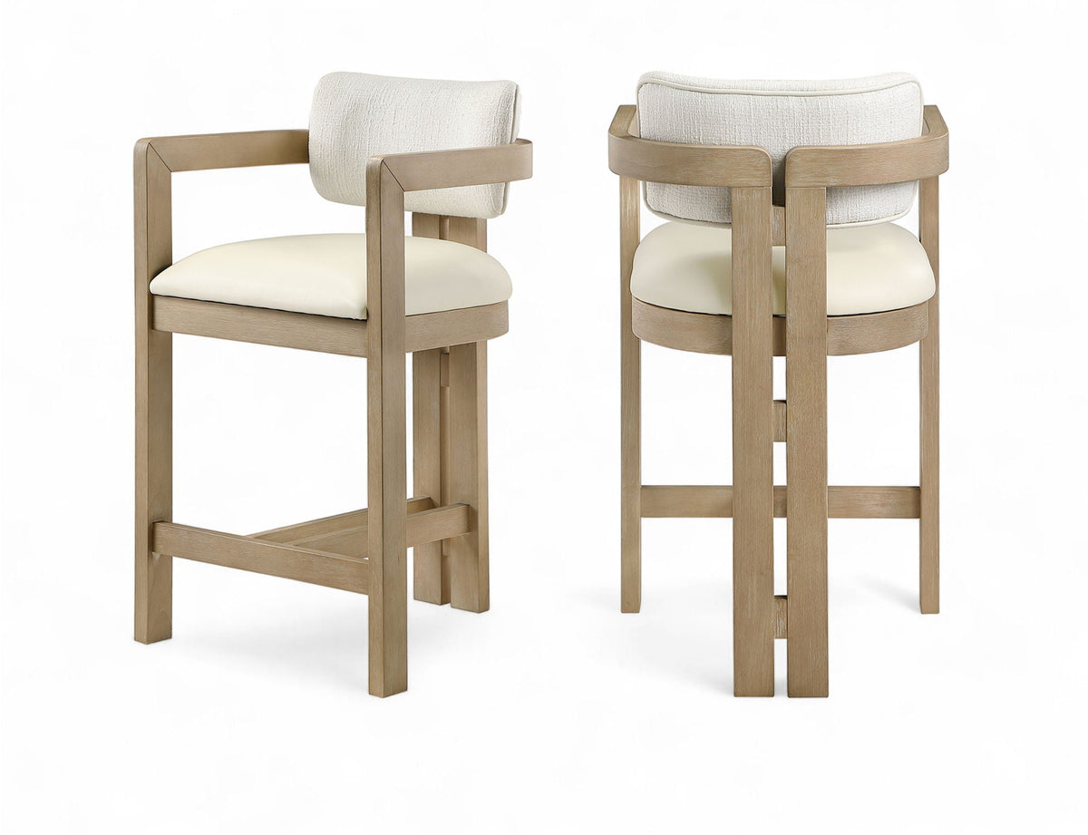 Ravina Upholstered Counter Stool with Natural Base