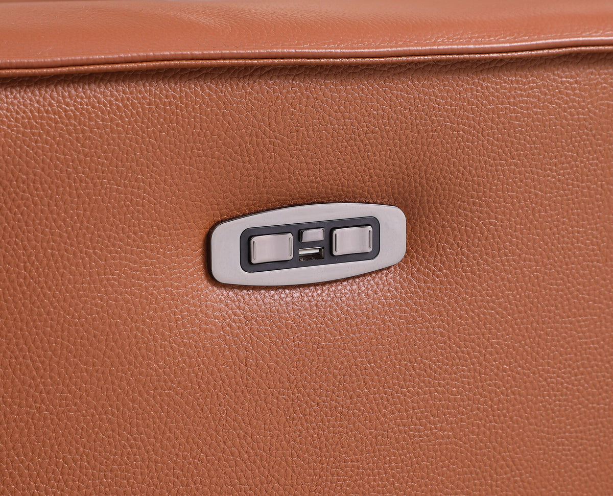 Picasso II Caramel Italian Leather 7-Piece Reclining Sectional