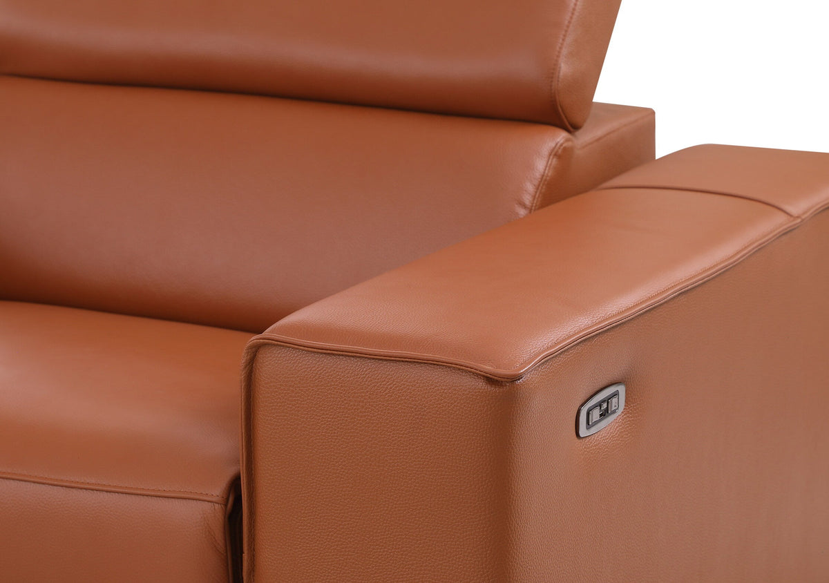 Picasso II Caramel Italian Leather 6-Piece Reclining Sectional