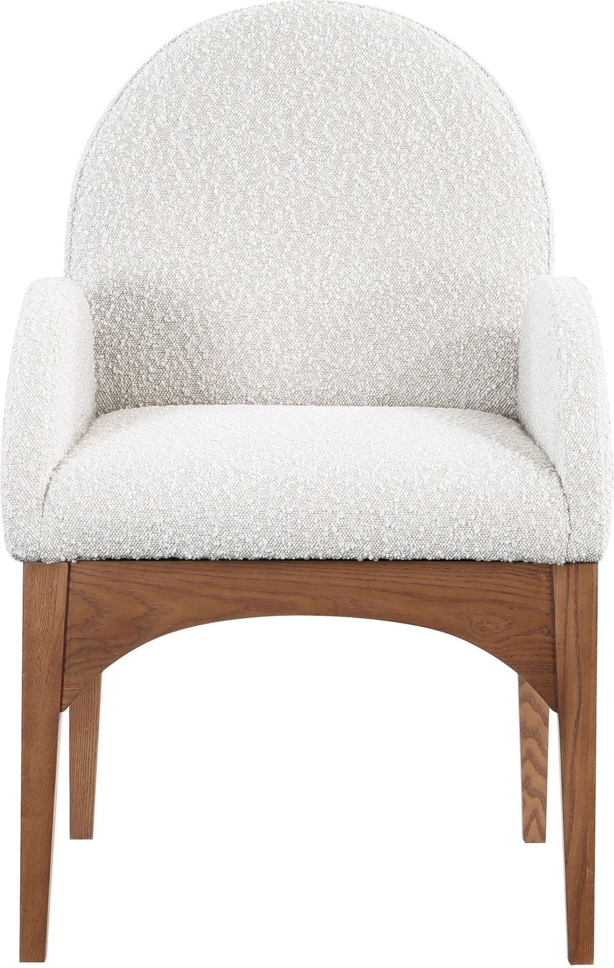 Waldorf - Boucle Dining Arm Chair with Brown Legs