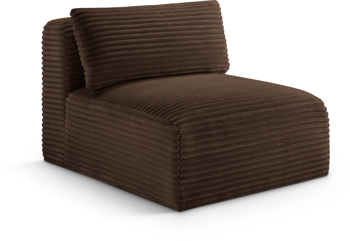 Shaggy Modular Sectional — Add-On: Armless Chair — Brown
