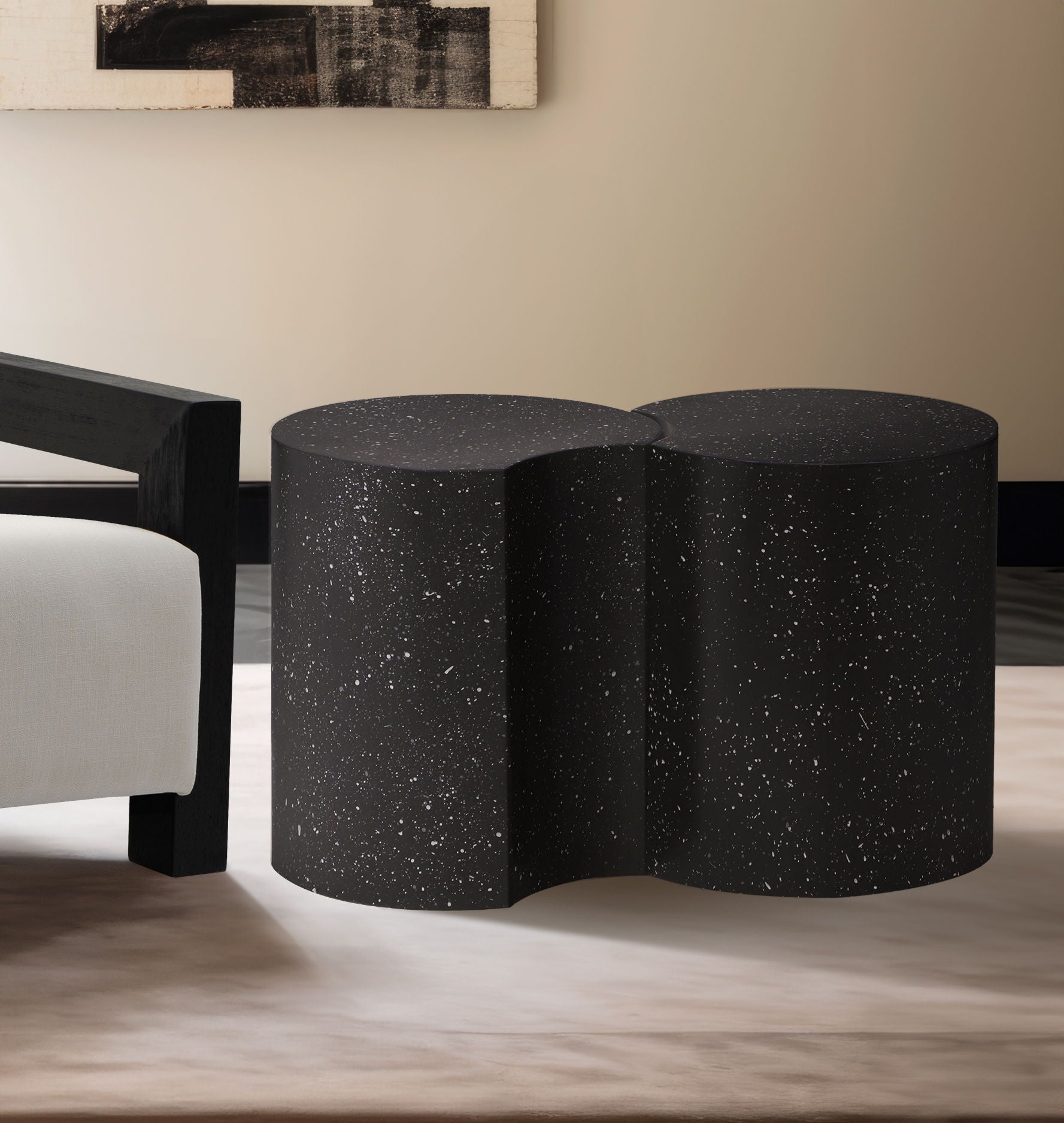 Dimple - End Table - Terazzo Finish