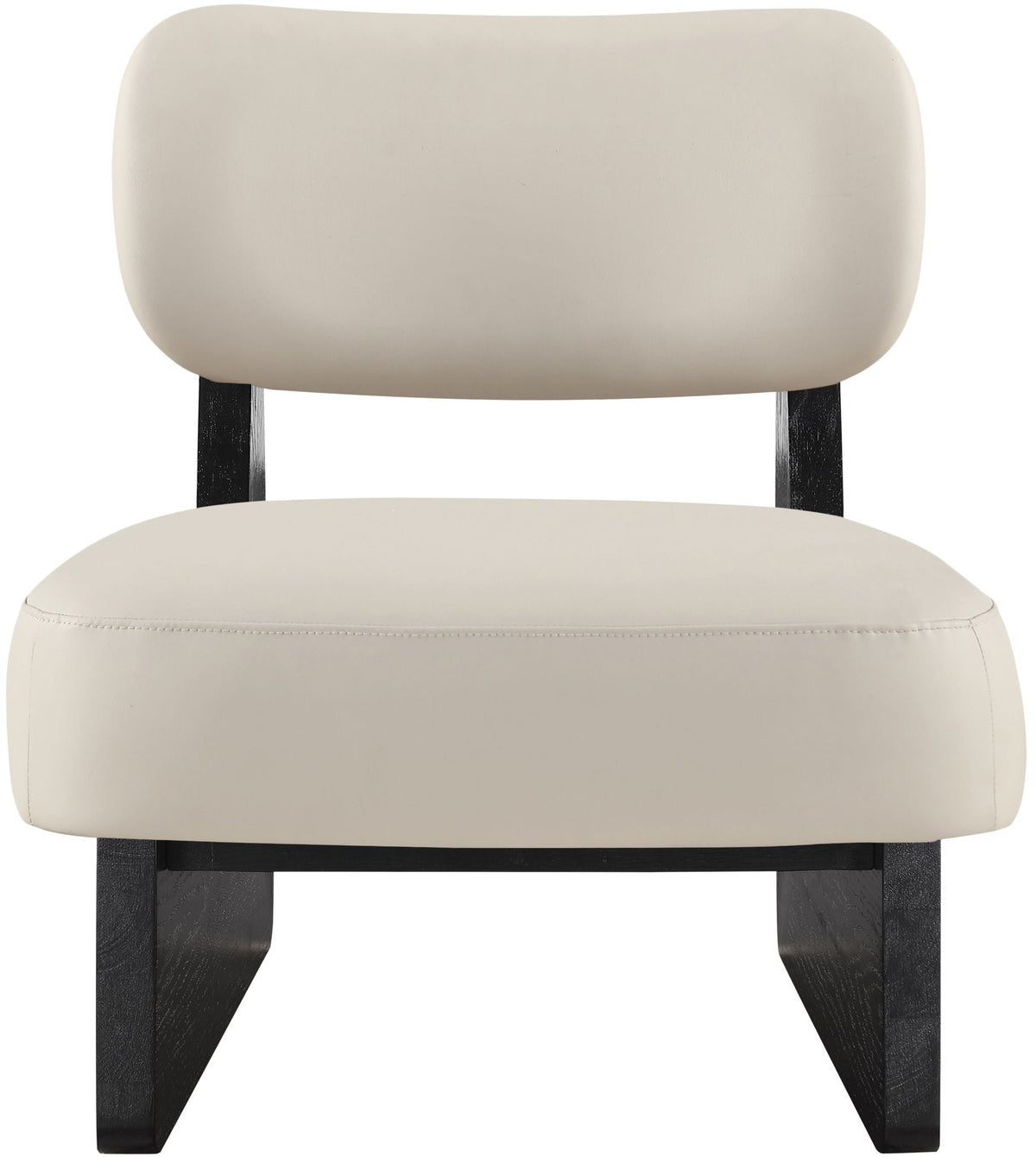 Vetra - Vegan Leather Upholstered Accent Chair With Black Base - Black