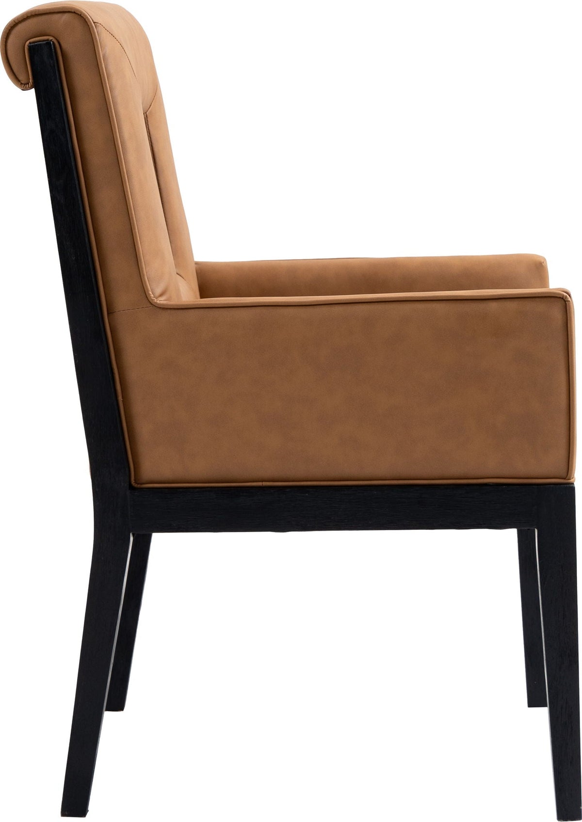 Gwendolyn - Faux Leather Dining Arm Chair with Black Frame