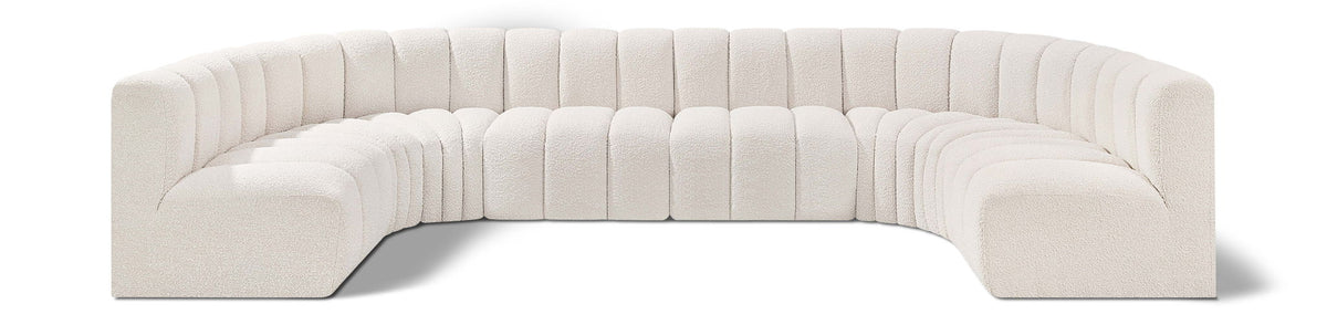 Arc Boucle Modular Sectional — 8-Piece Sofa — Cream