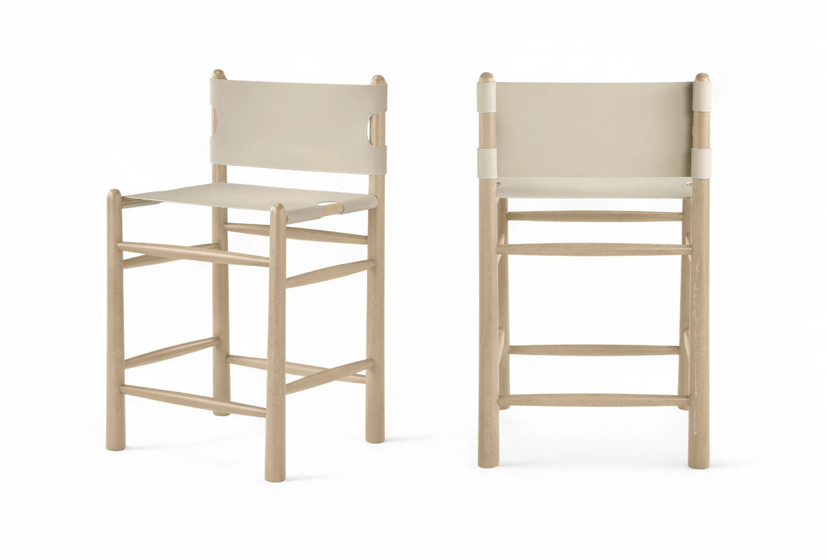 Santos Upholstered Counter Stool with Natural Base