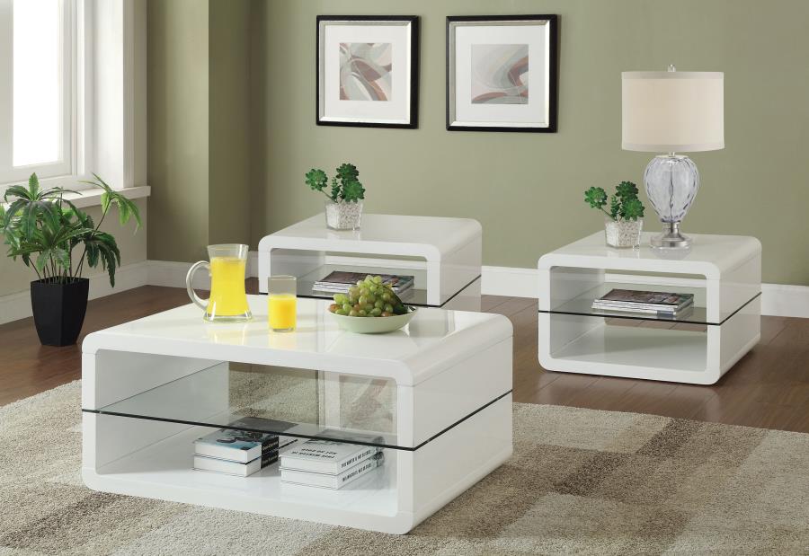 Elana Coffee and End Table Set High Gloss
