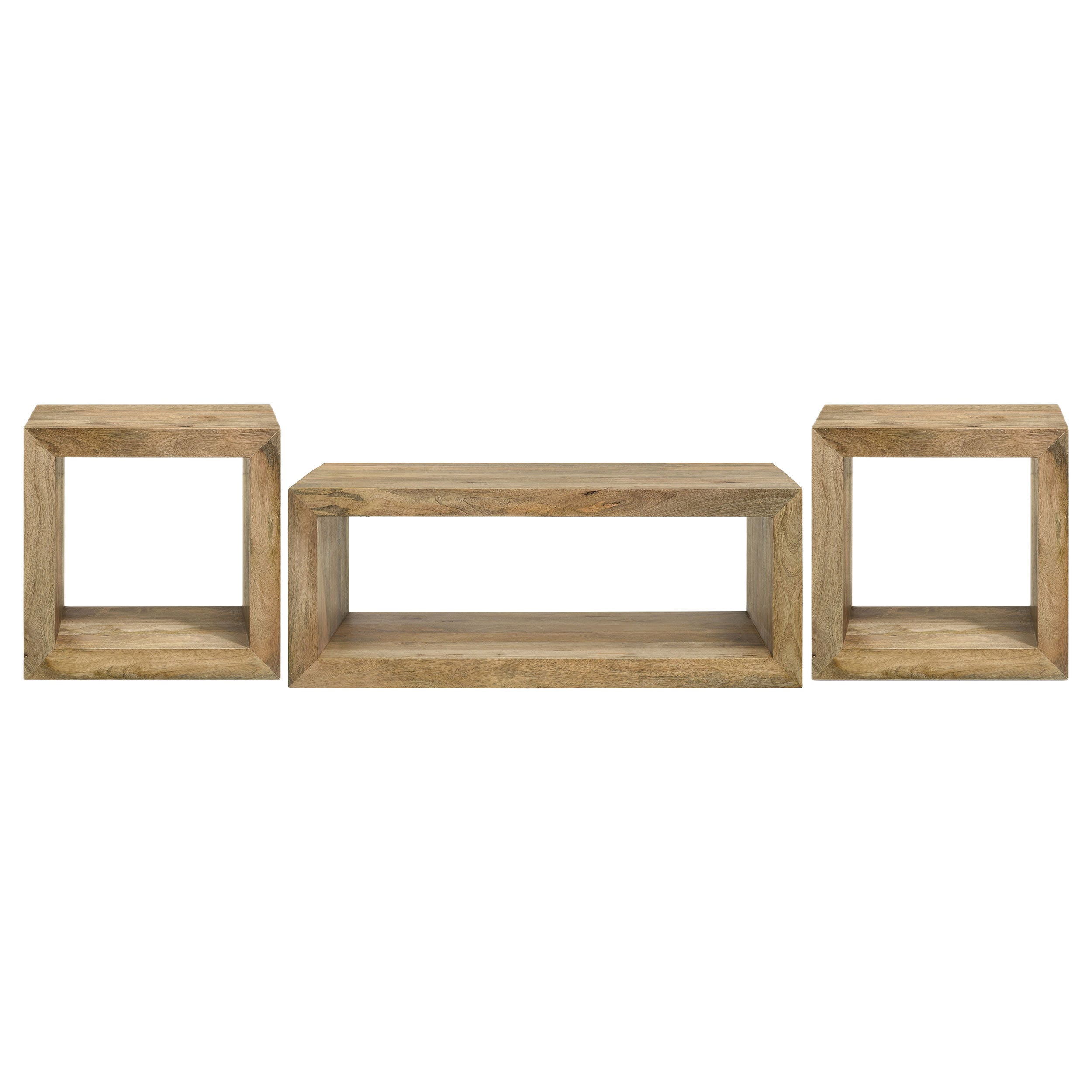Benton Solid Mango Coffee and End Table Set Natural