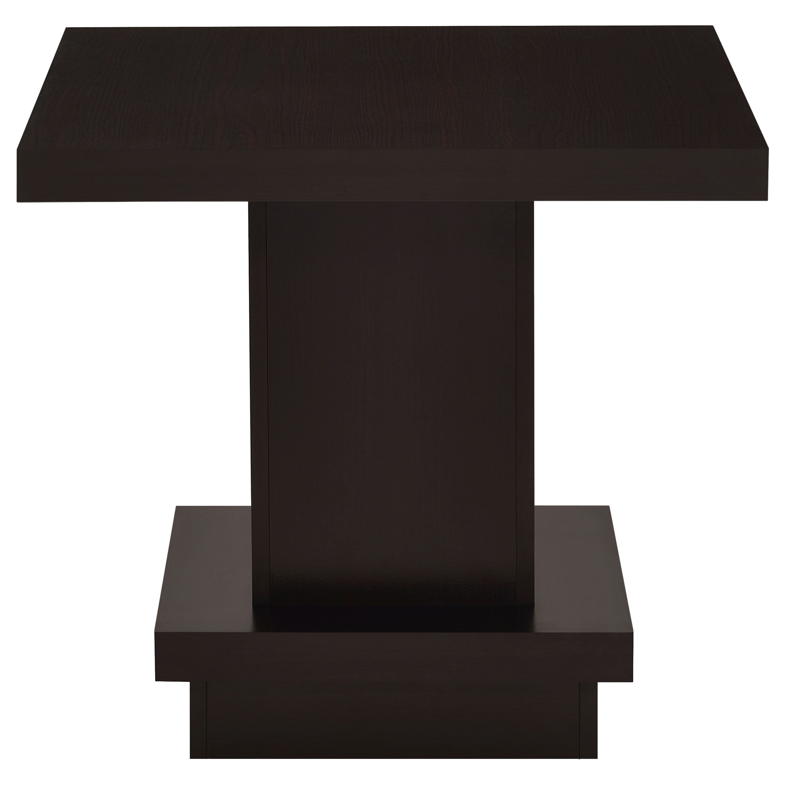 Reston Pedestal Square End Table Cappuccino