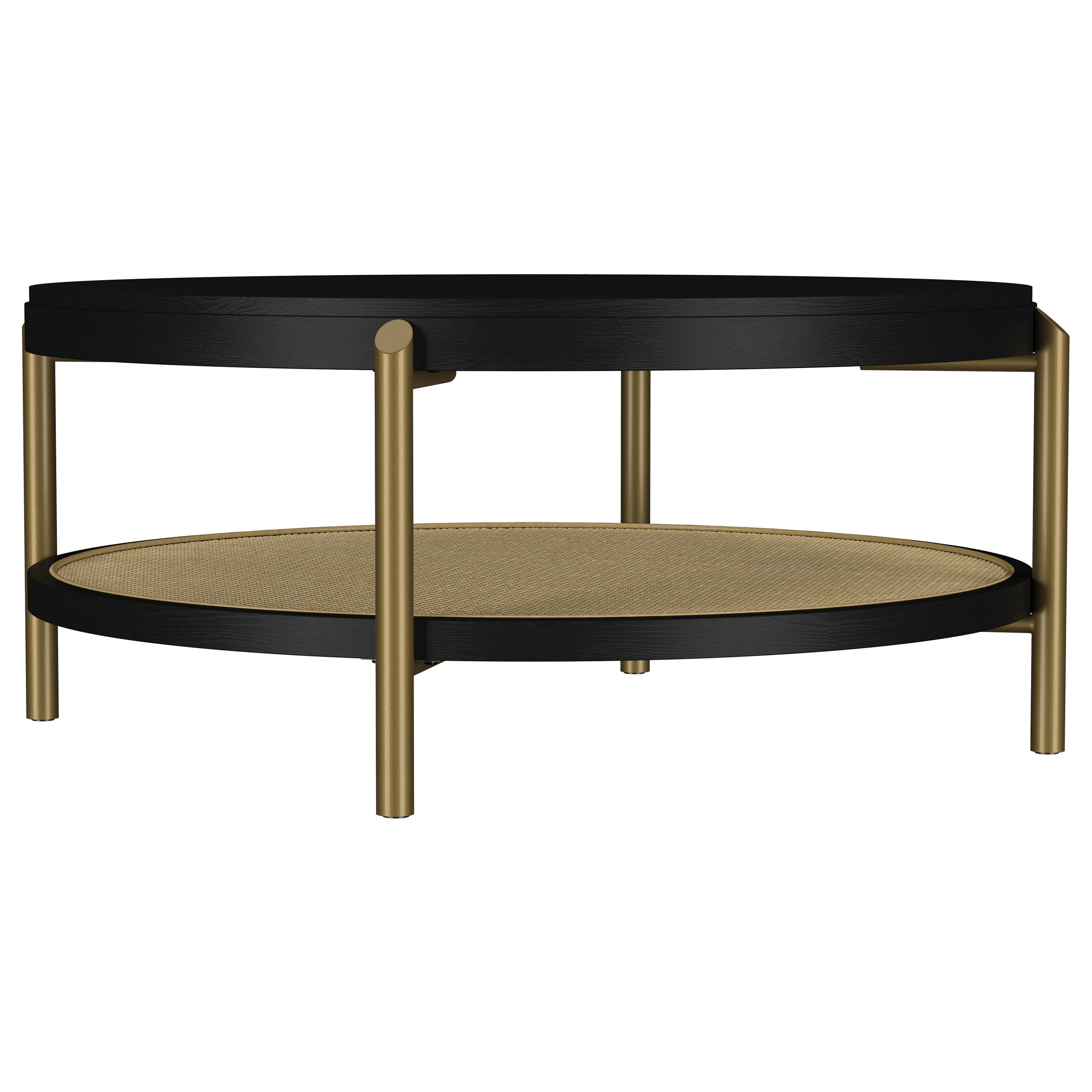 Arini Round Coffee Table With Storage Shelf