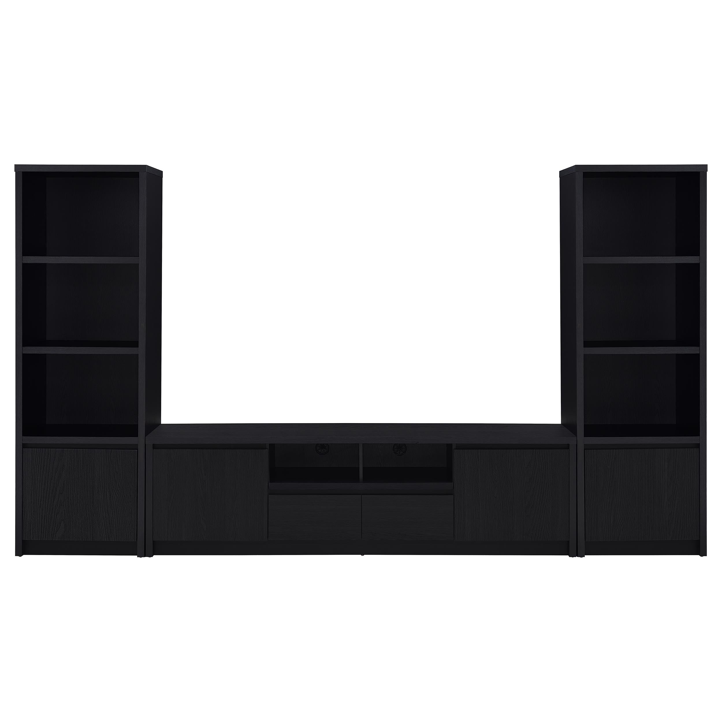 Winfield 3-piece Entertainment Center 78-inch TV Stand Black