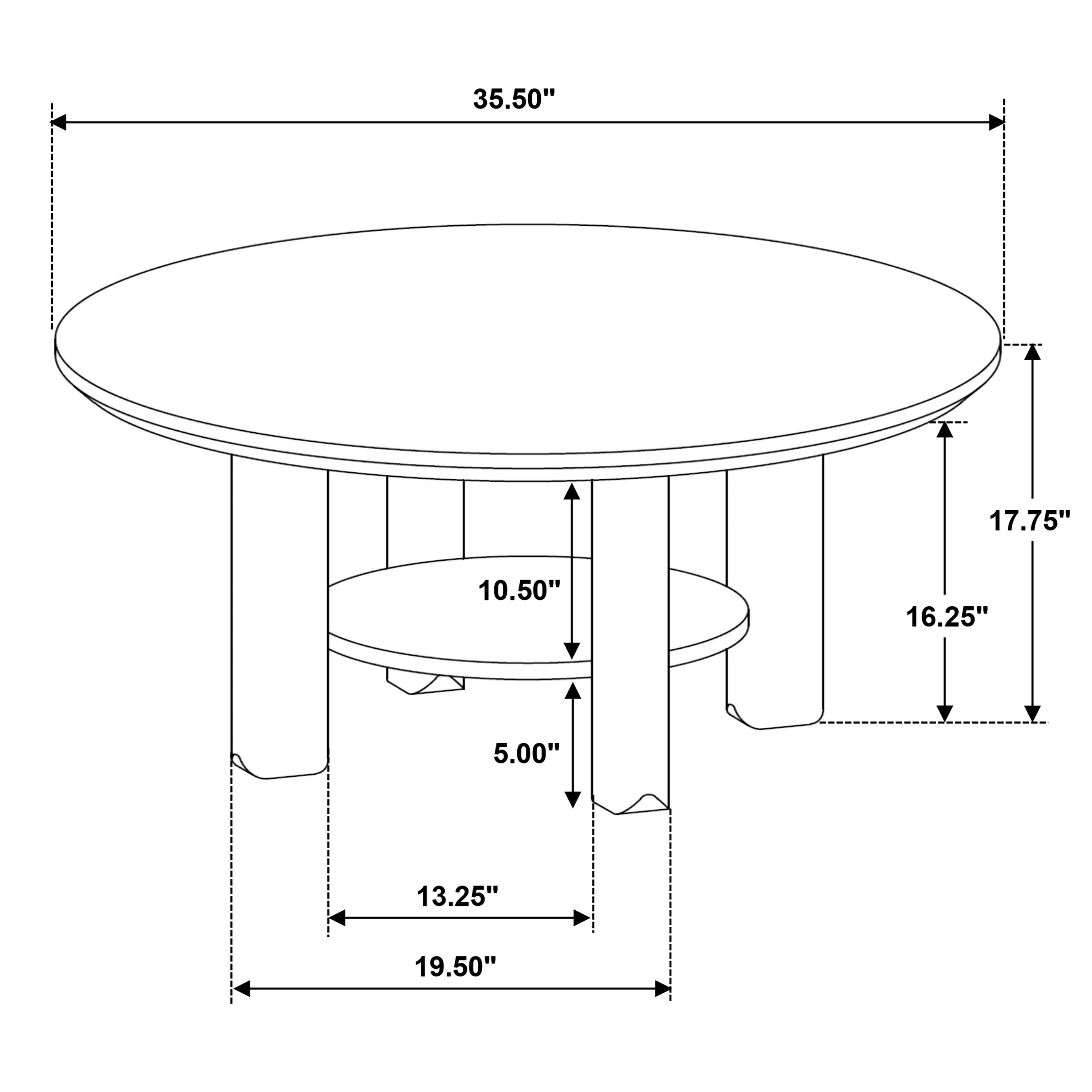 Ottowa 36-inch Round Wood Cocktail Coffee Table