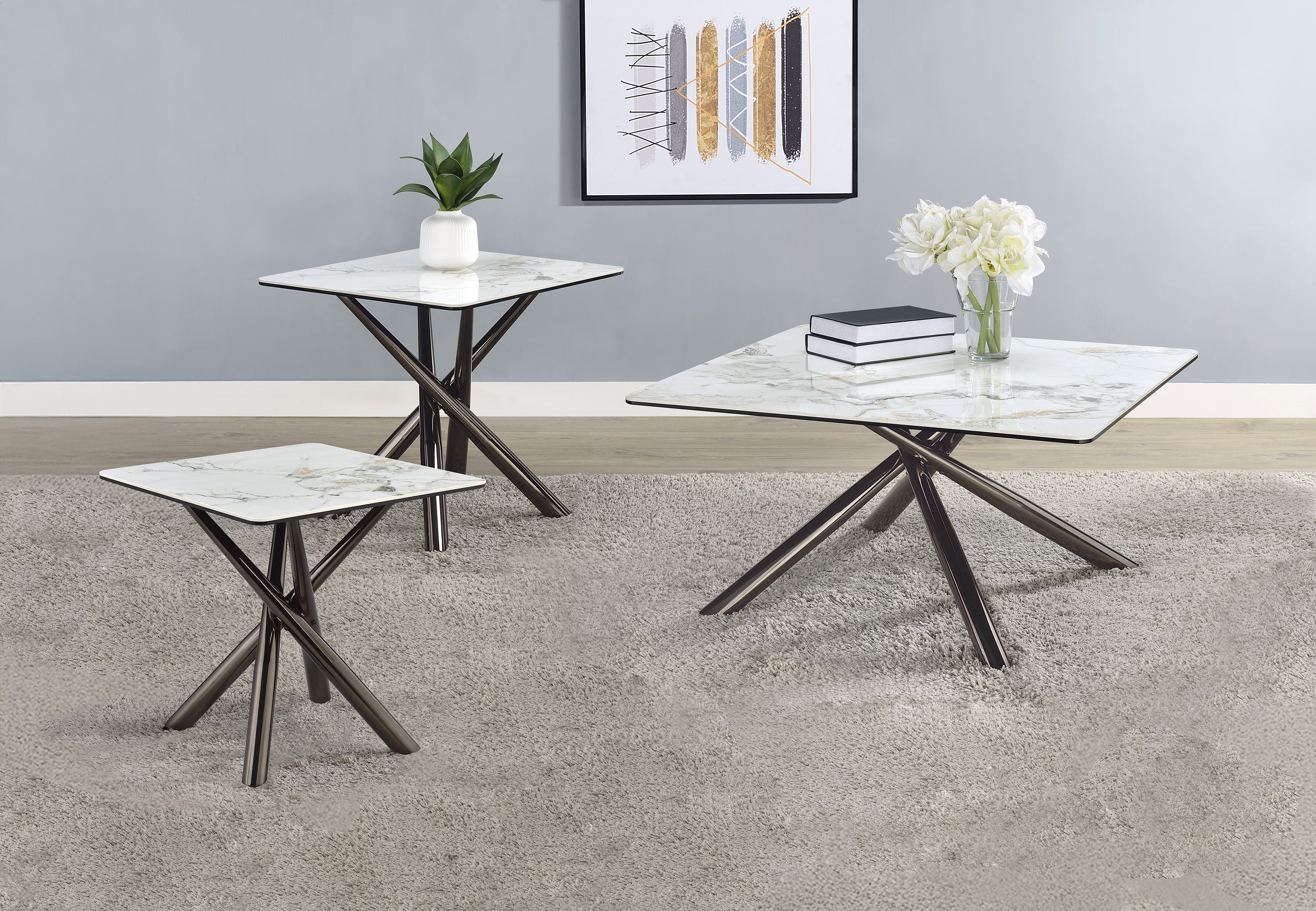 Carvell Square Coffee and End Table Set Mirage