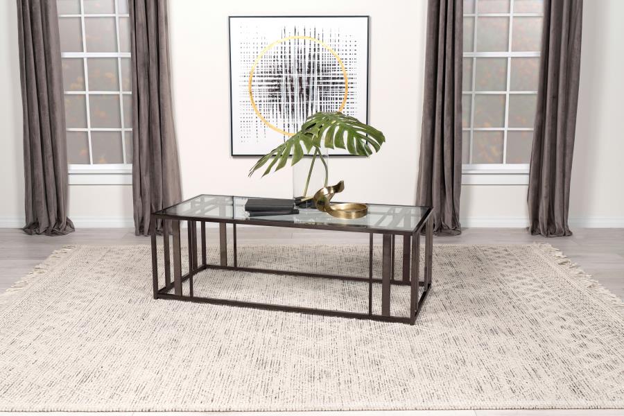 Adri Rectangular Glass Top Coffee Table