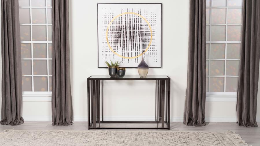 Adri Glass Top Entryway Console Table