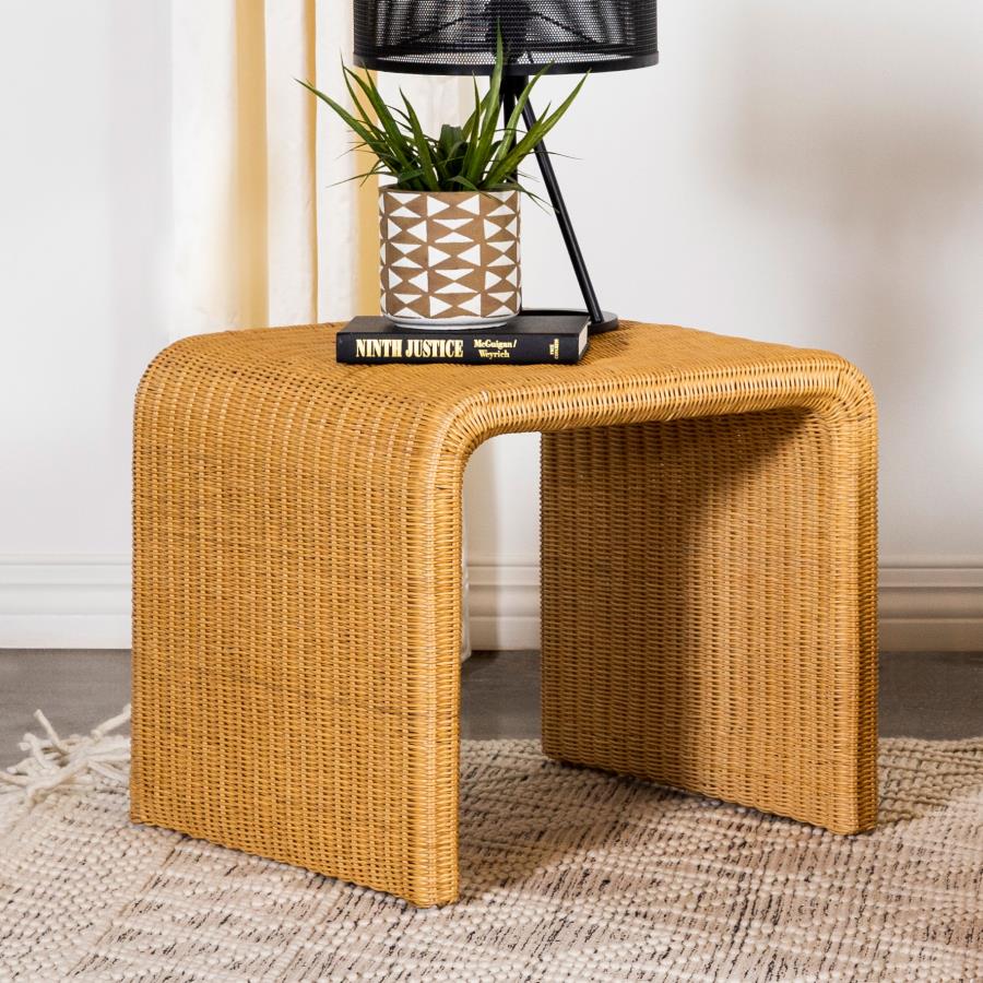 Cahya Woven Rattan Square End Table