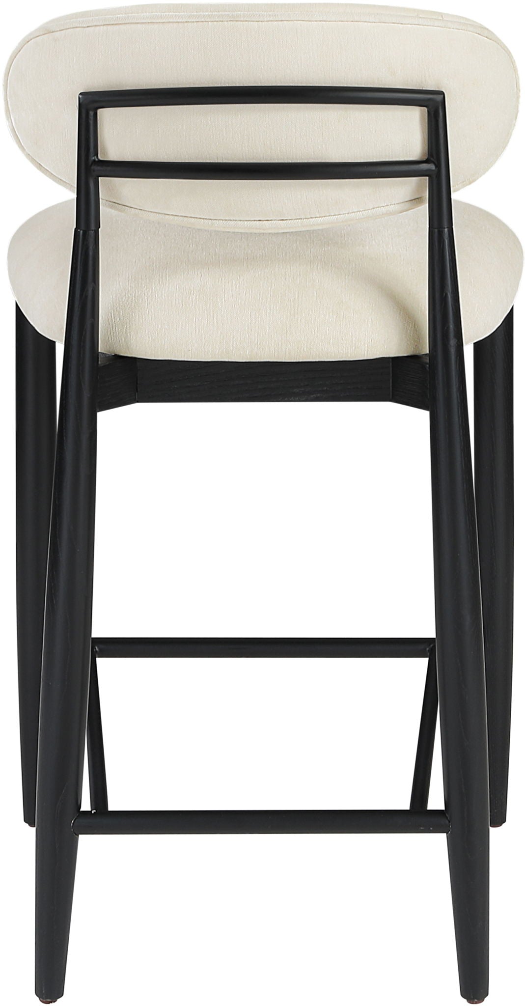 Riccio Fabric Counter Stool with Black Frame & Black Accents