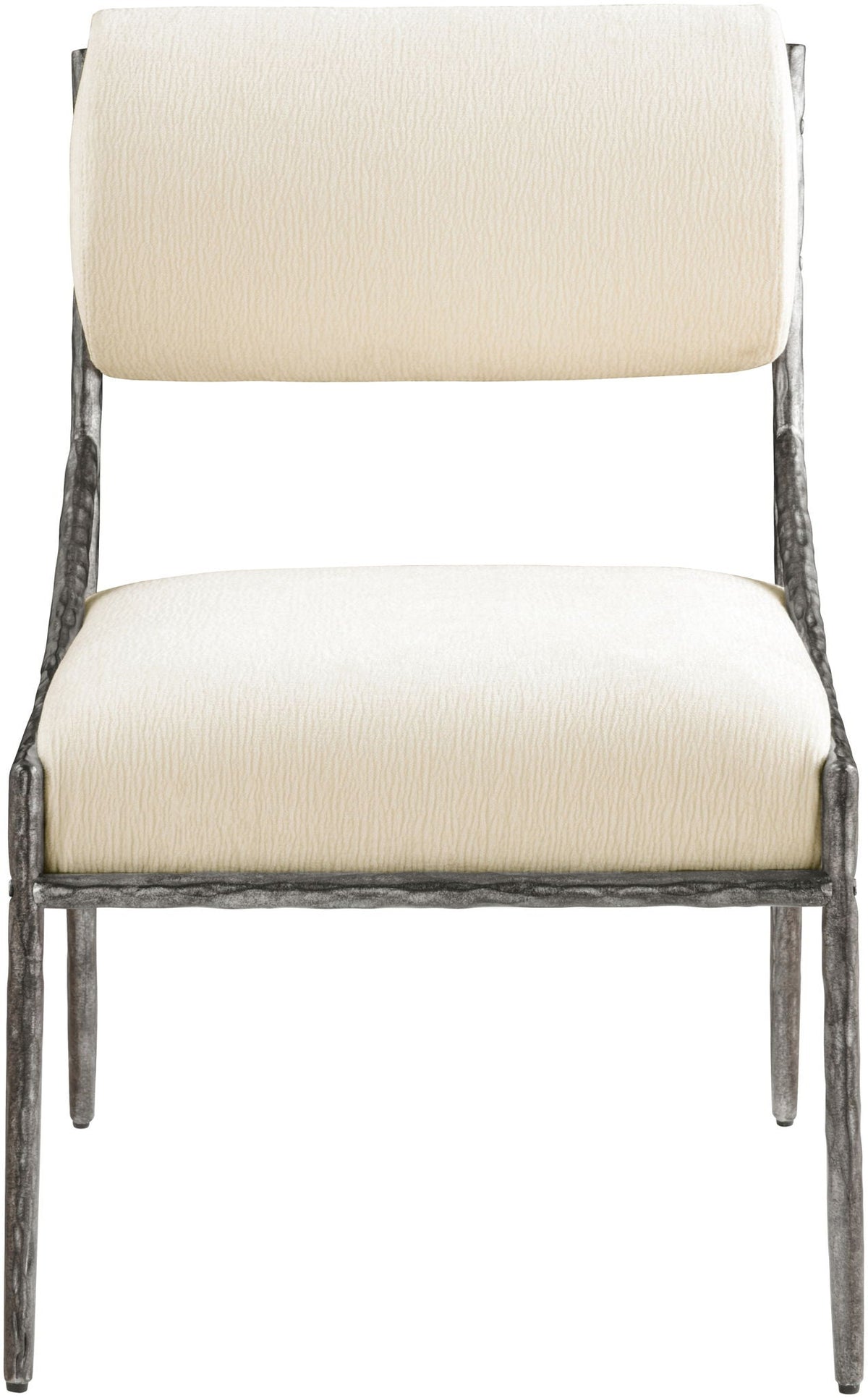 Bastille Chenille Dining Side Chair Set of 2 with Silver Frame