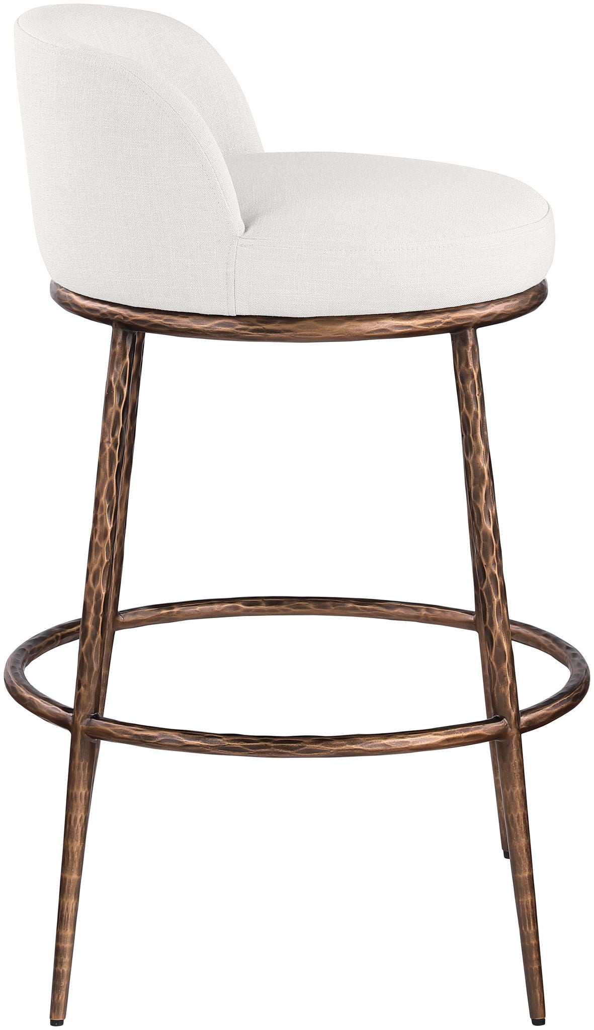 Ferro - Performance Fabric Upholstered Bar Stool - Antique Bronze - Bronze