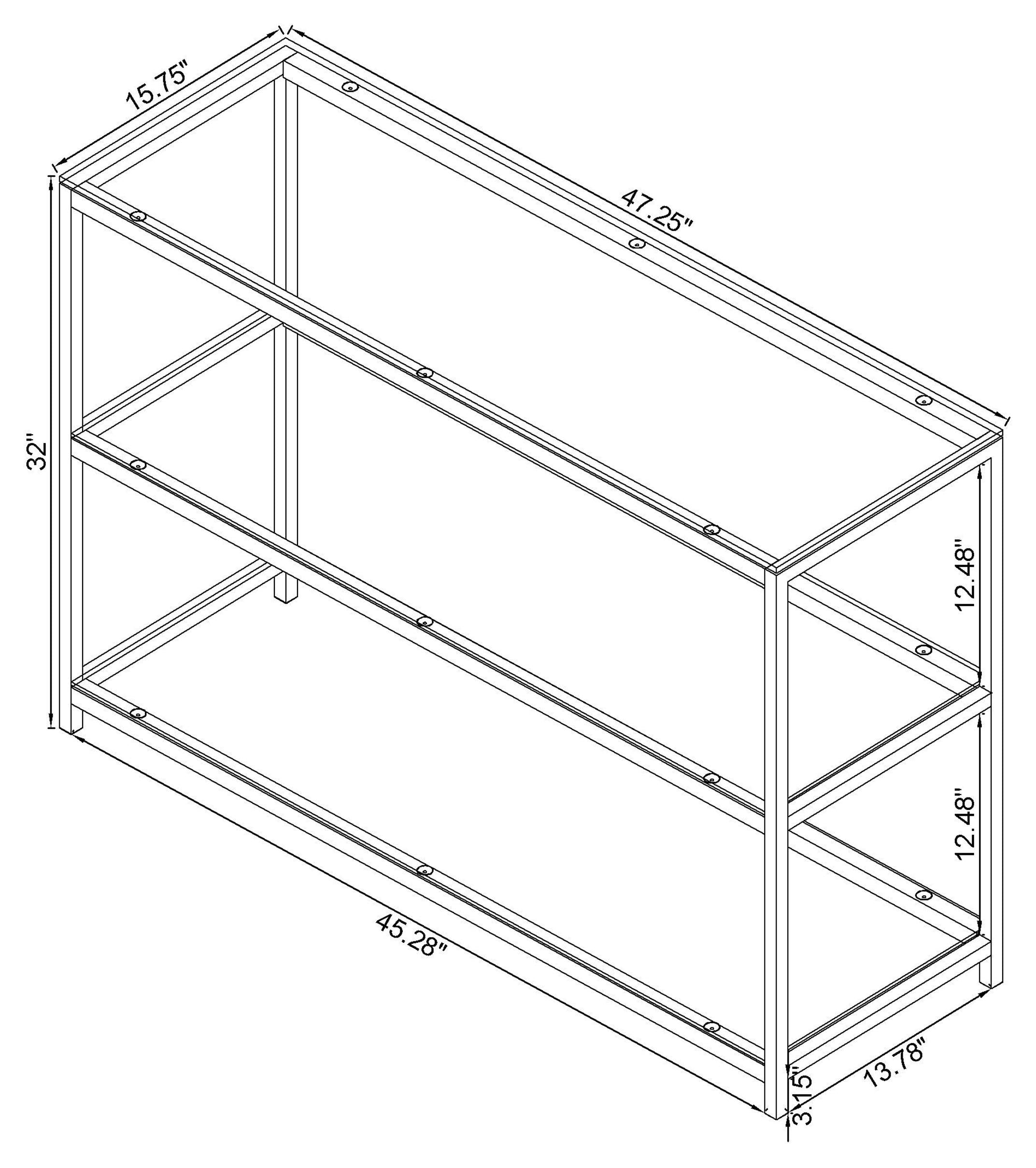 Trini Sofa Table with Glass Shelf Black Nickel