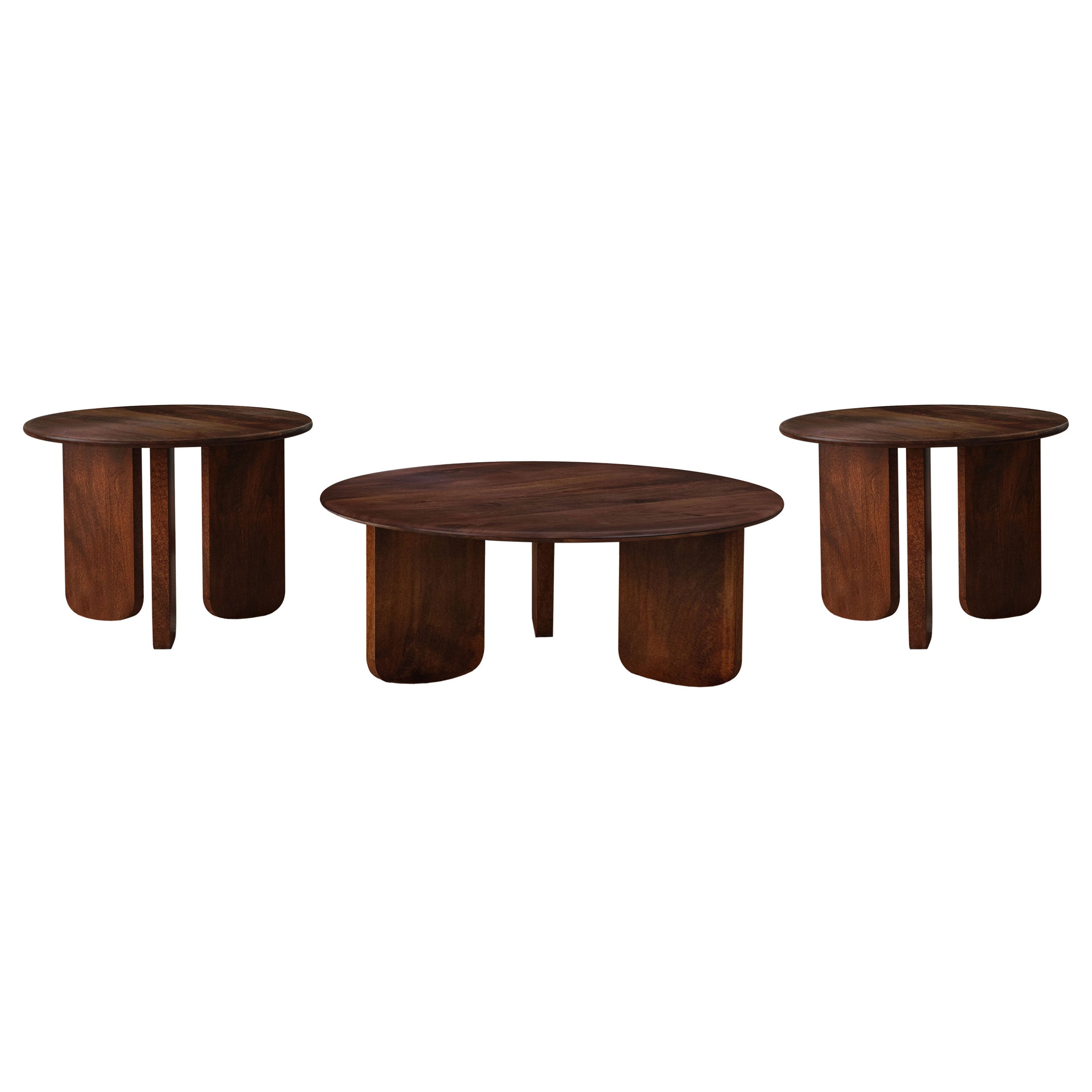 Dale Solid Wood Coffee and End Table Set Brown