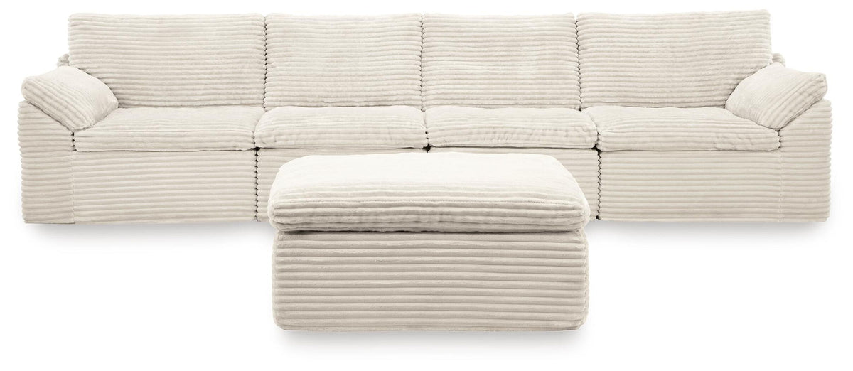 Fannin Ivory Sectional — 4-Piece Sectional, Corner Chair (Set of 2)