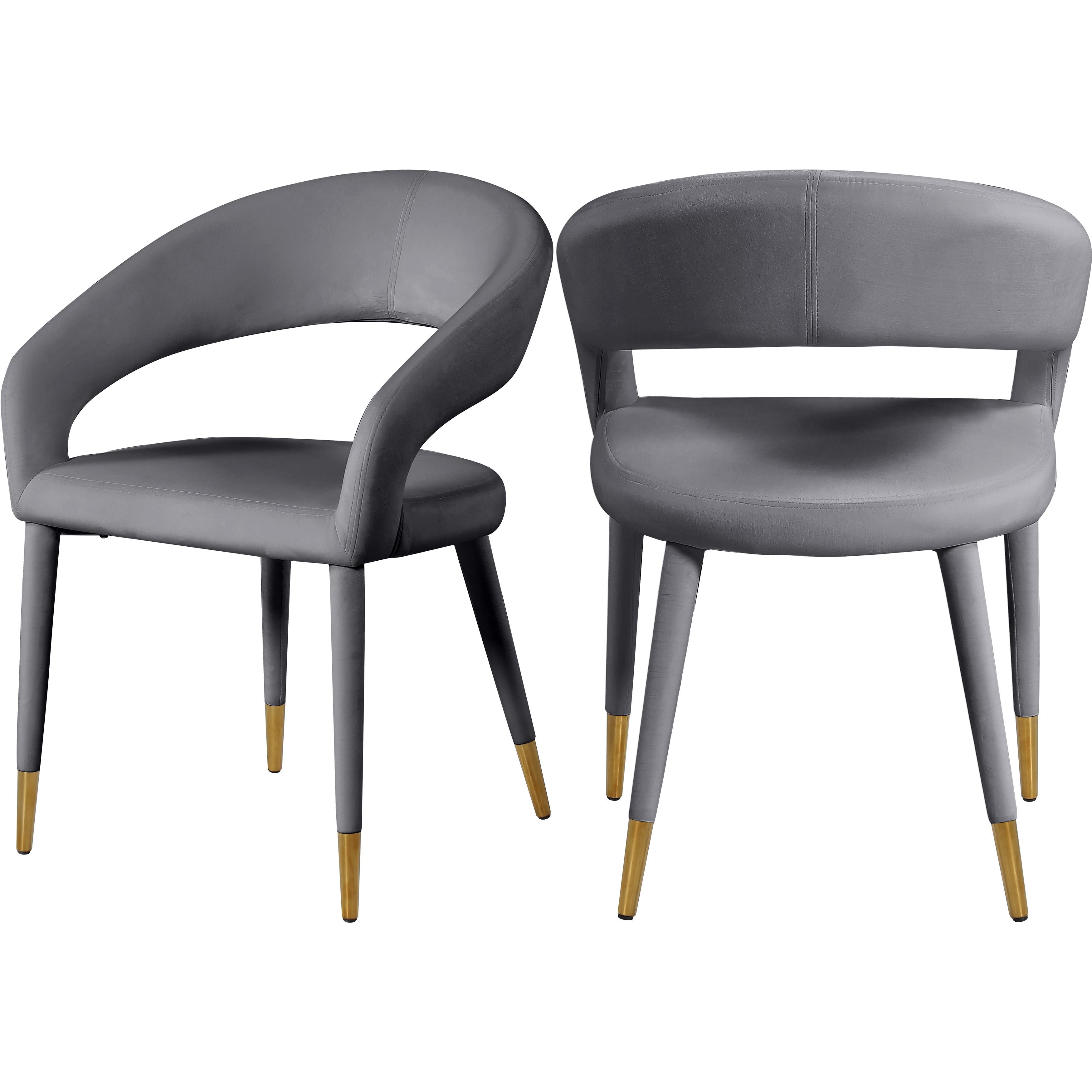 Meridian Destiny Grey Velvet Dining Chair