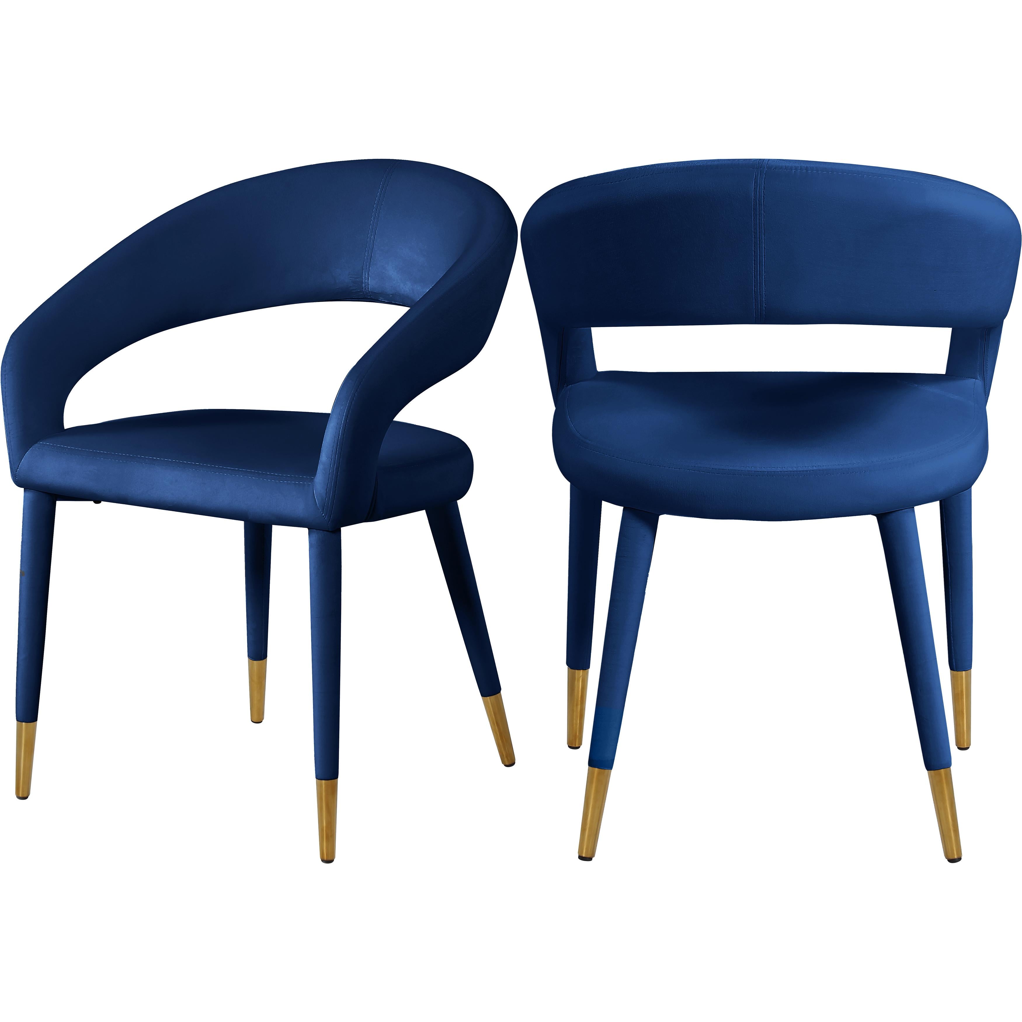 Meridian Destiny Navy Velvet Dining Chair