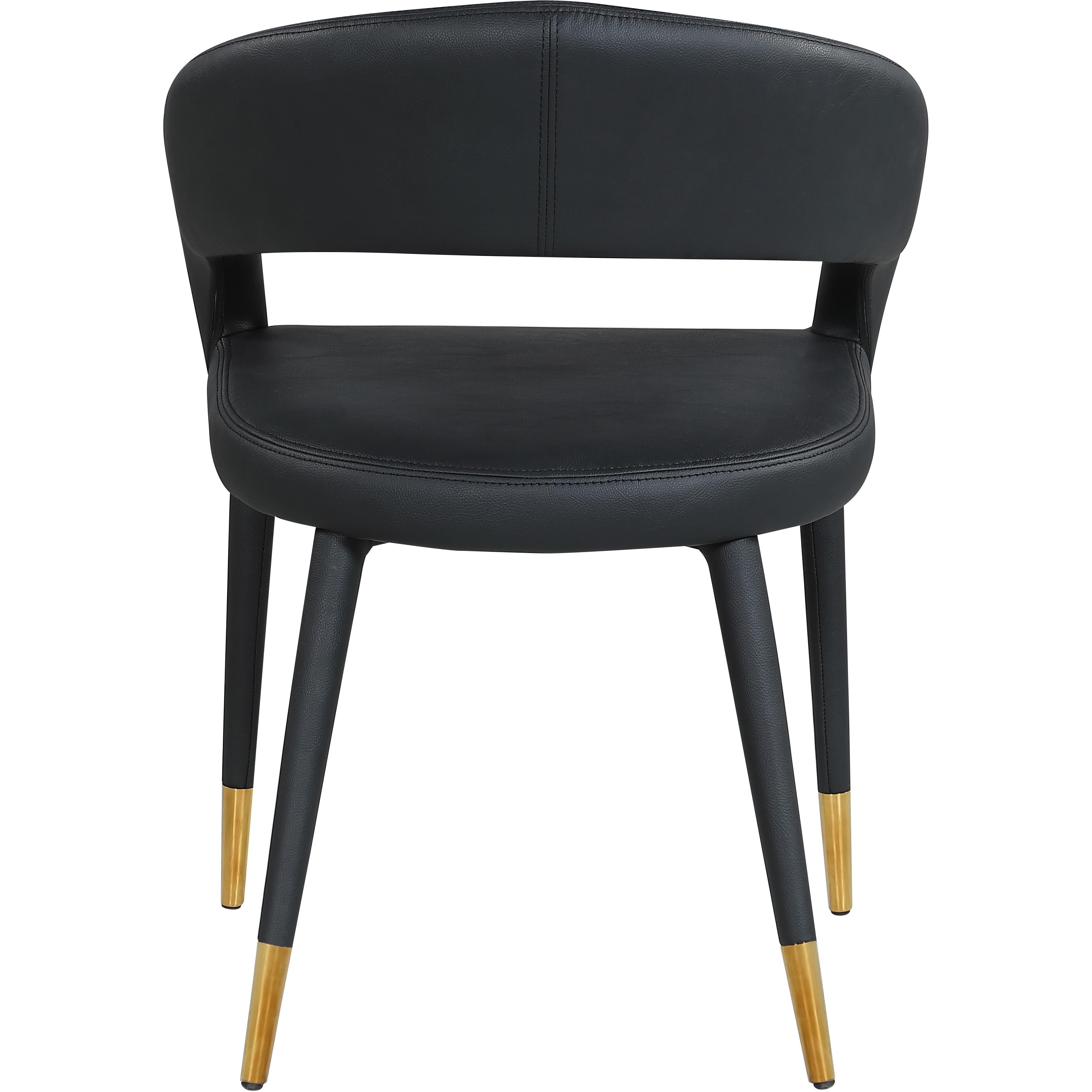 Meridian Destiny Black Vegan Leather Dining Chair