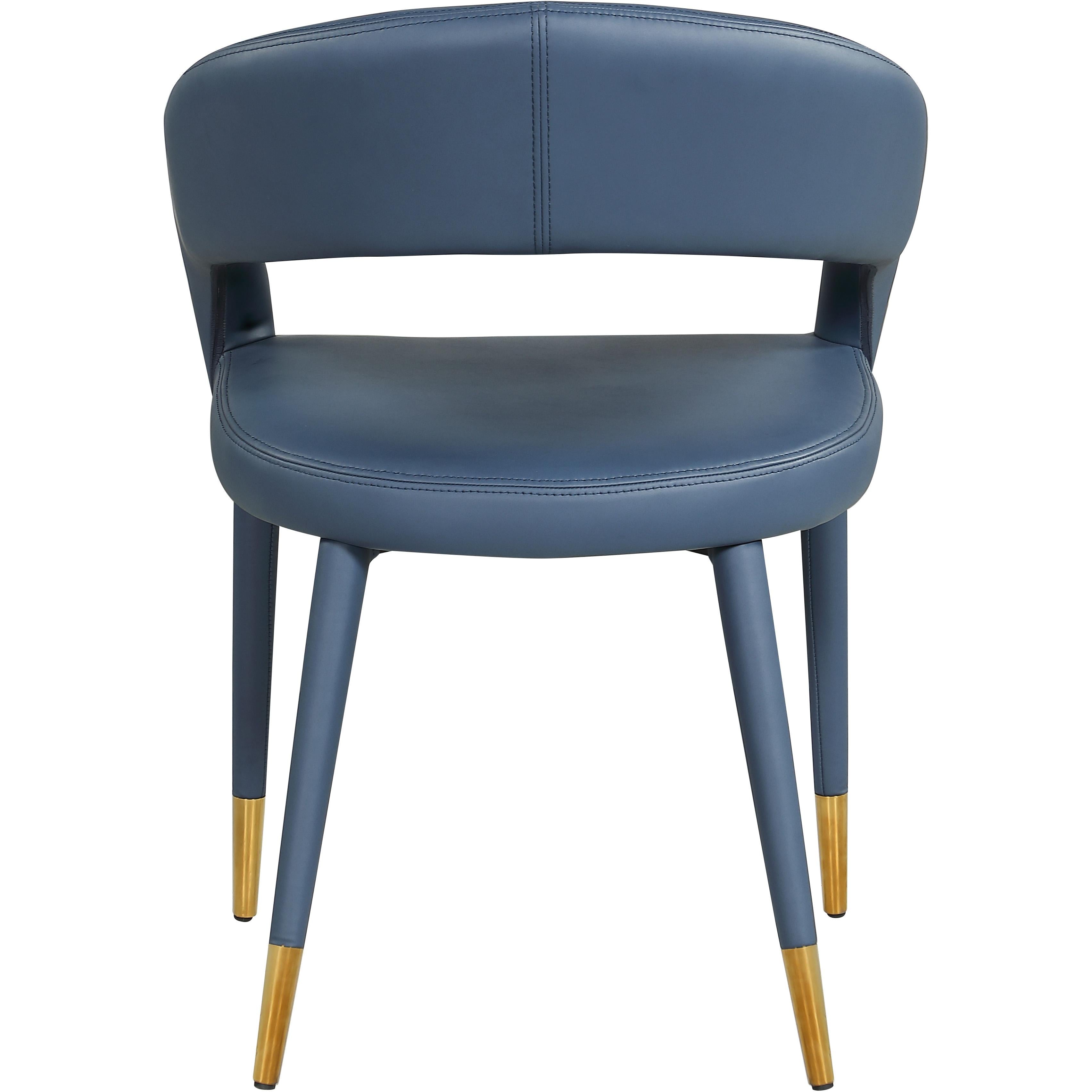 Meridian Destiny Navy Vegan Leather Dining Chair