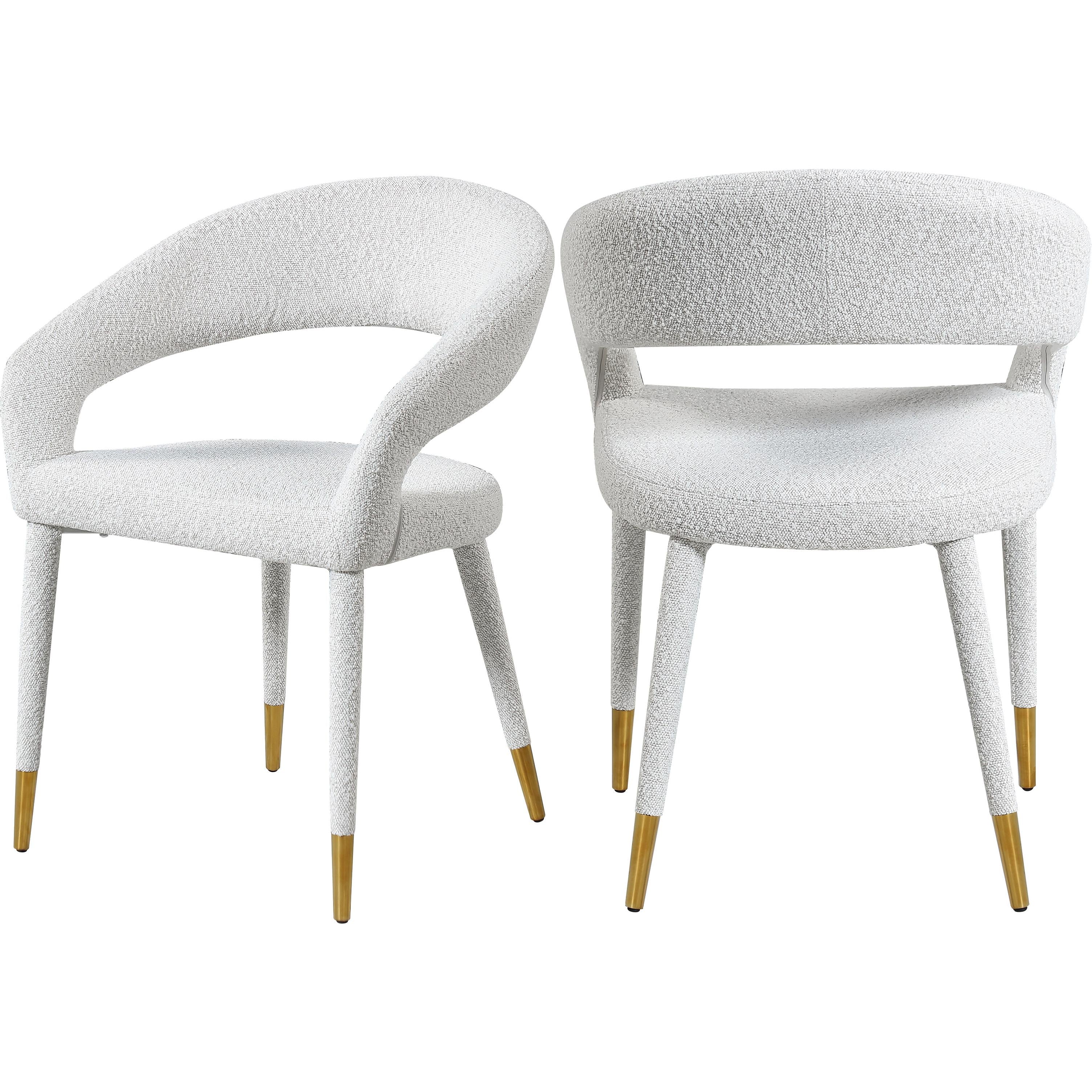 Meridian Destiny Cream Boucle Fabric Dining Chair