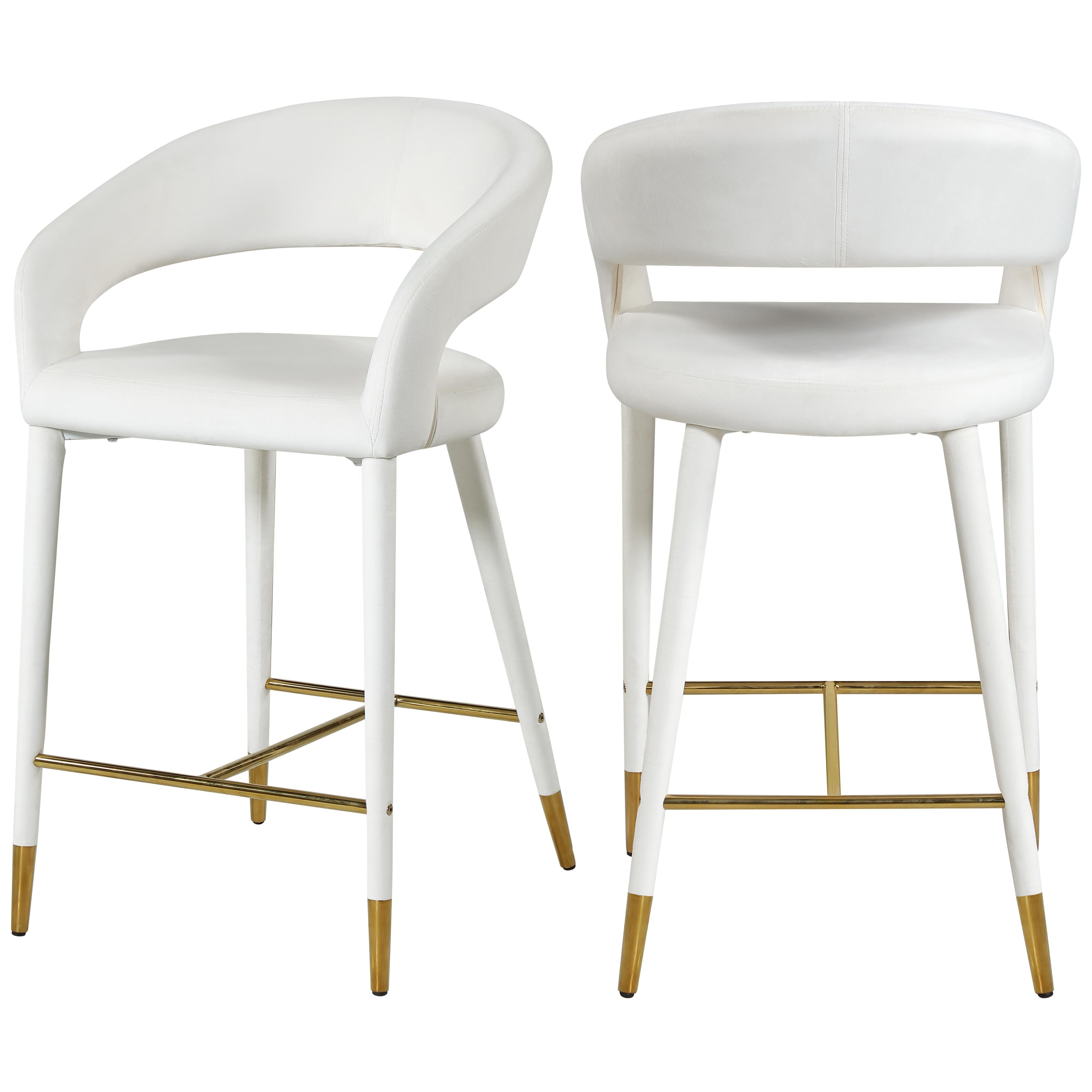 Meridian Destiny Cream Velvet Stool