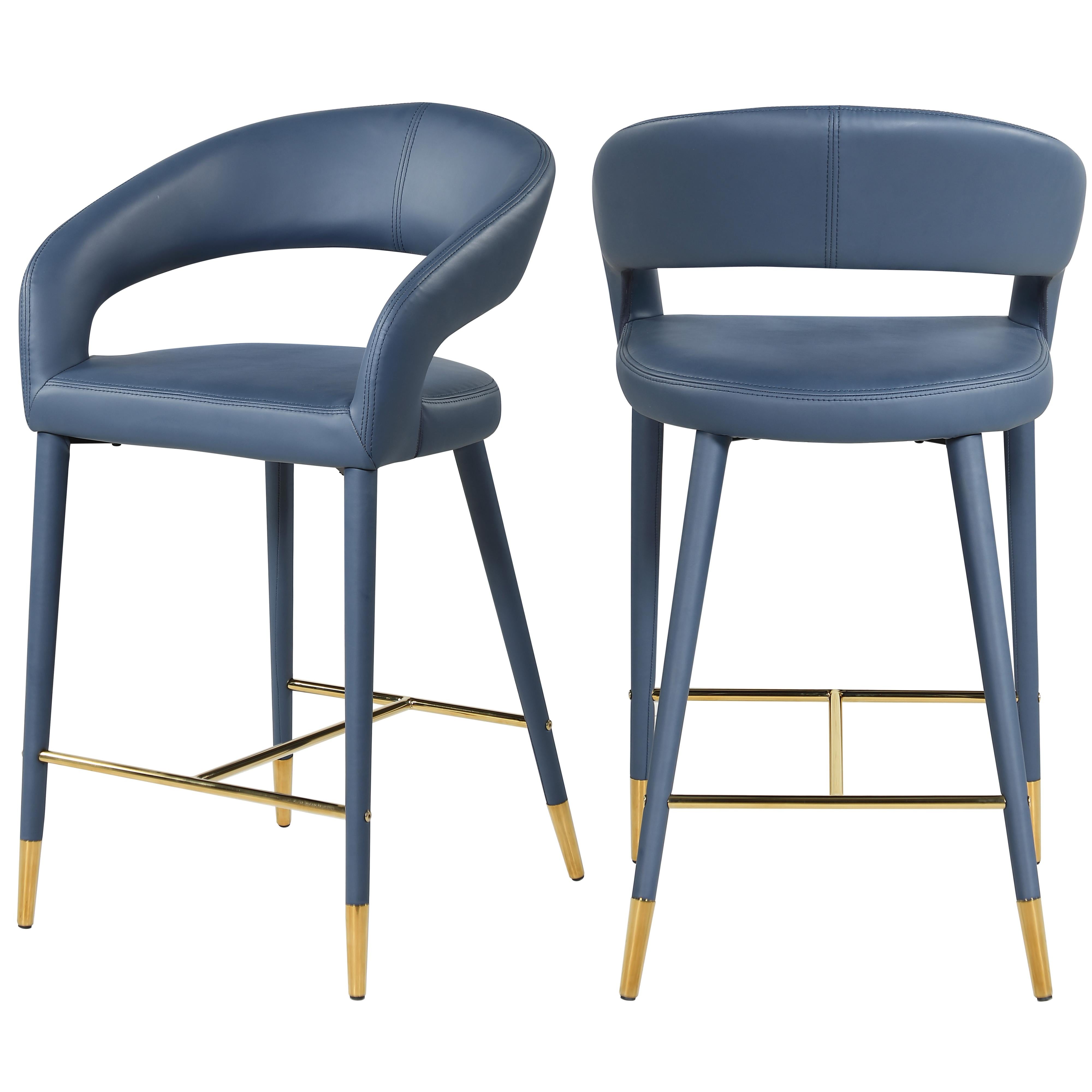 Meridian Destiny Navy Vegan Leather Stool