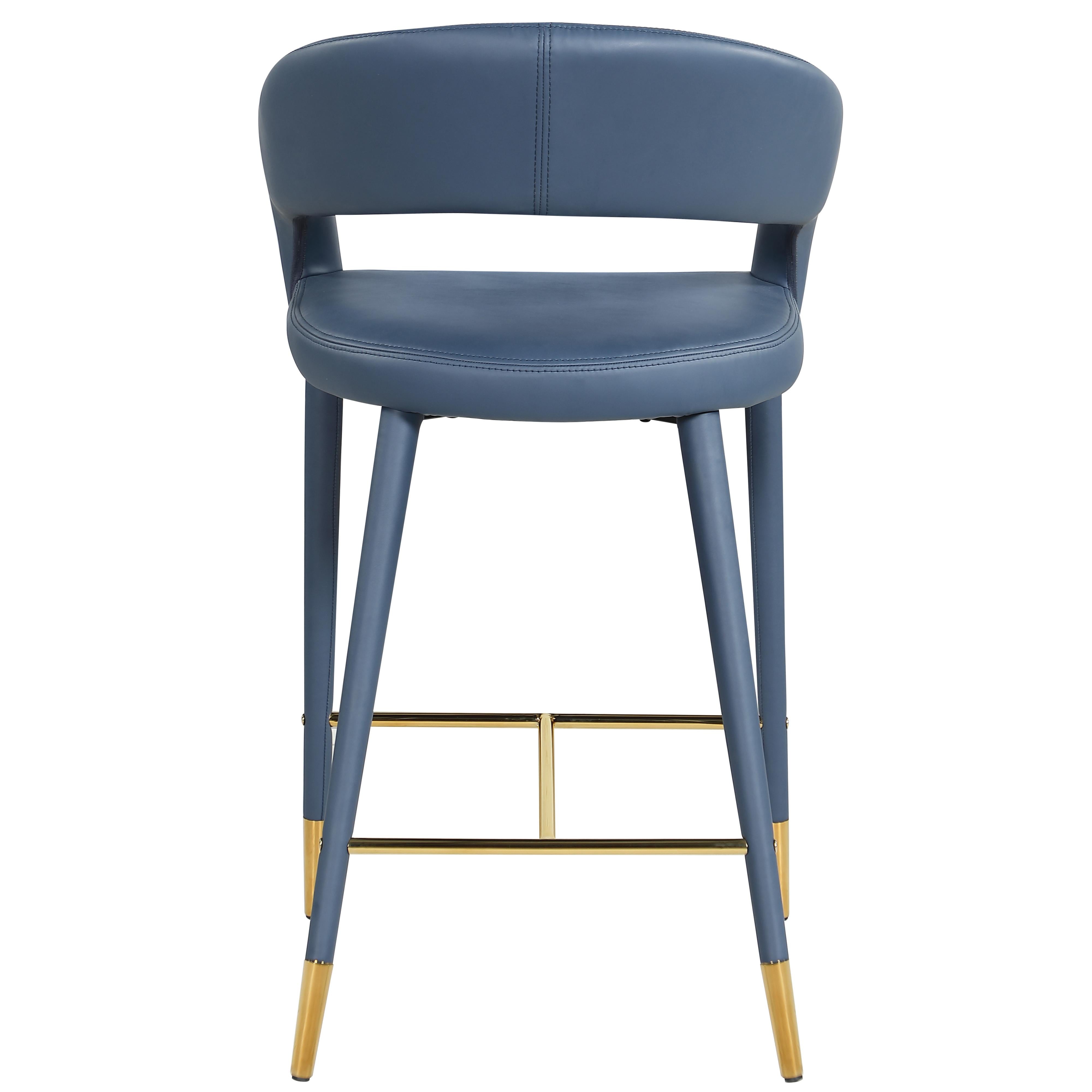 Meridian Destiny Navy Vegan Leather Stool