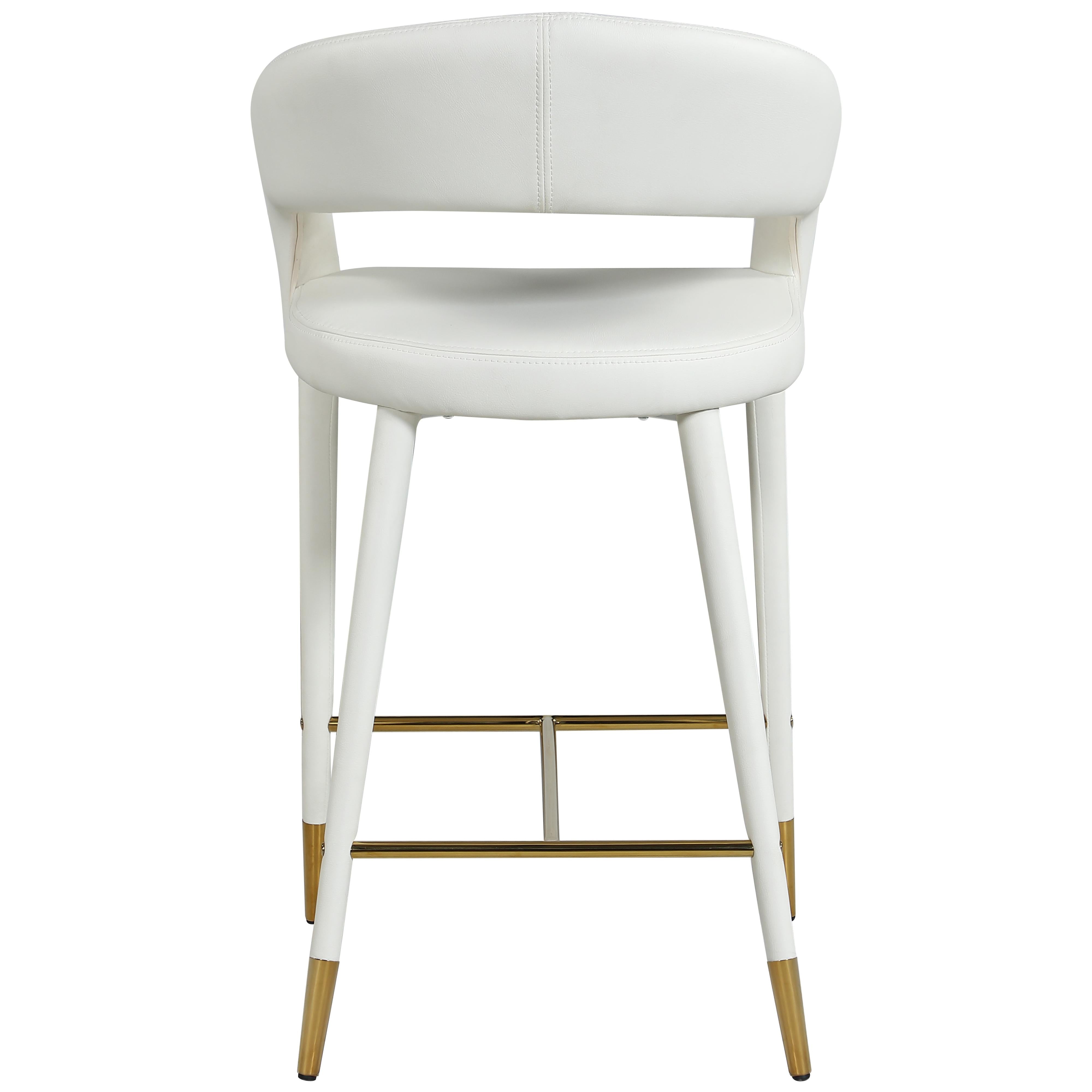 Meridian Destiny White Vegan Leather Stool