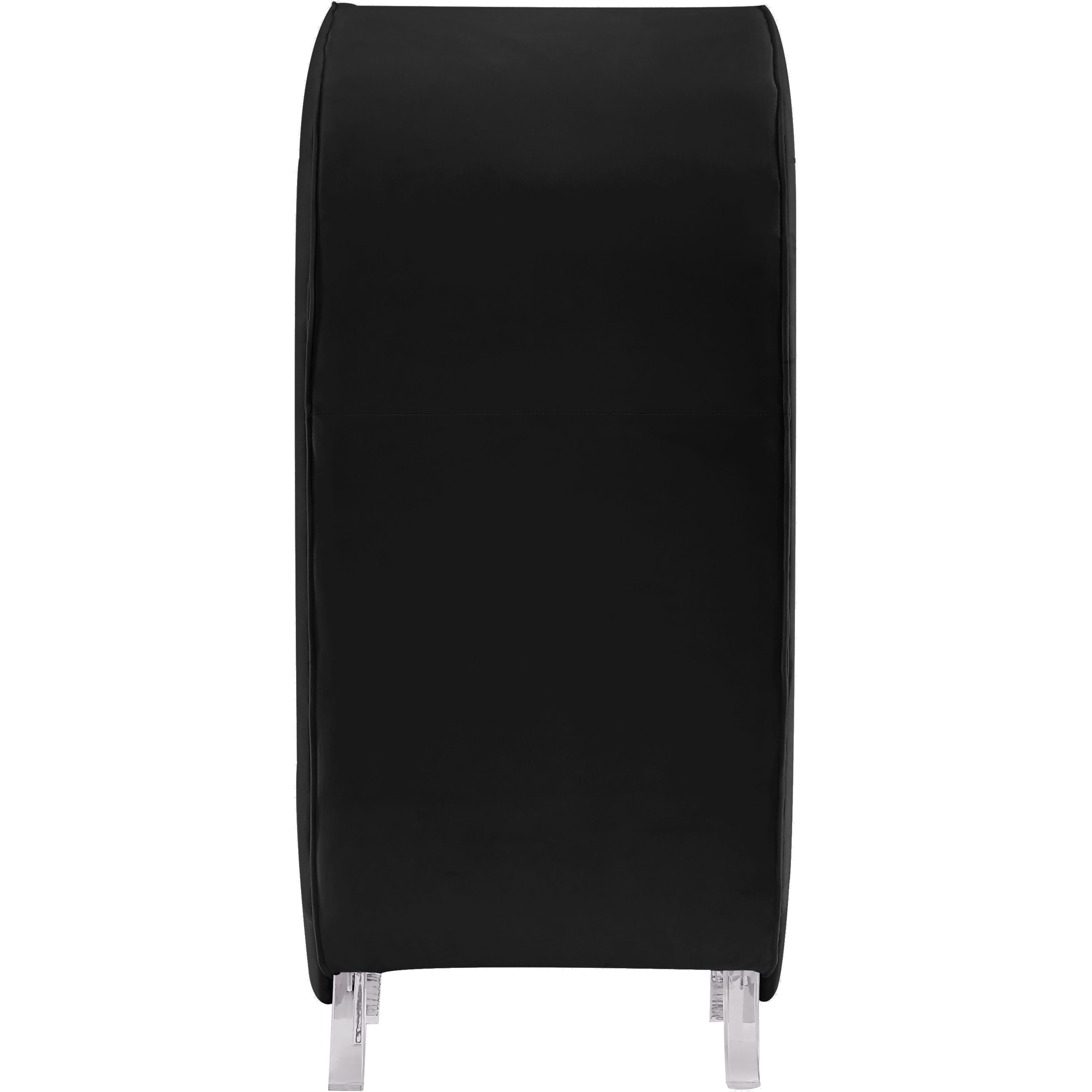 Meridian Crescent Black Velvet Accent Chair