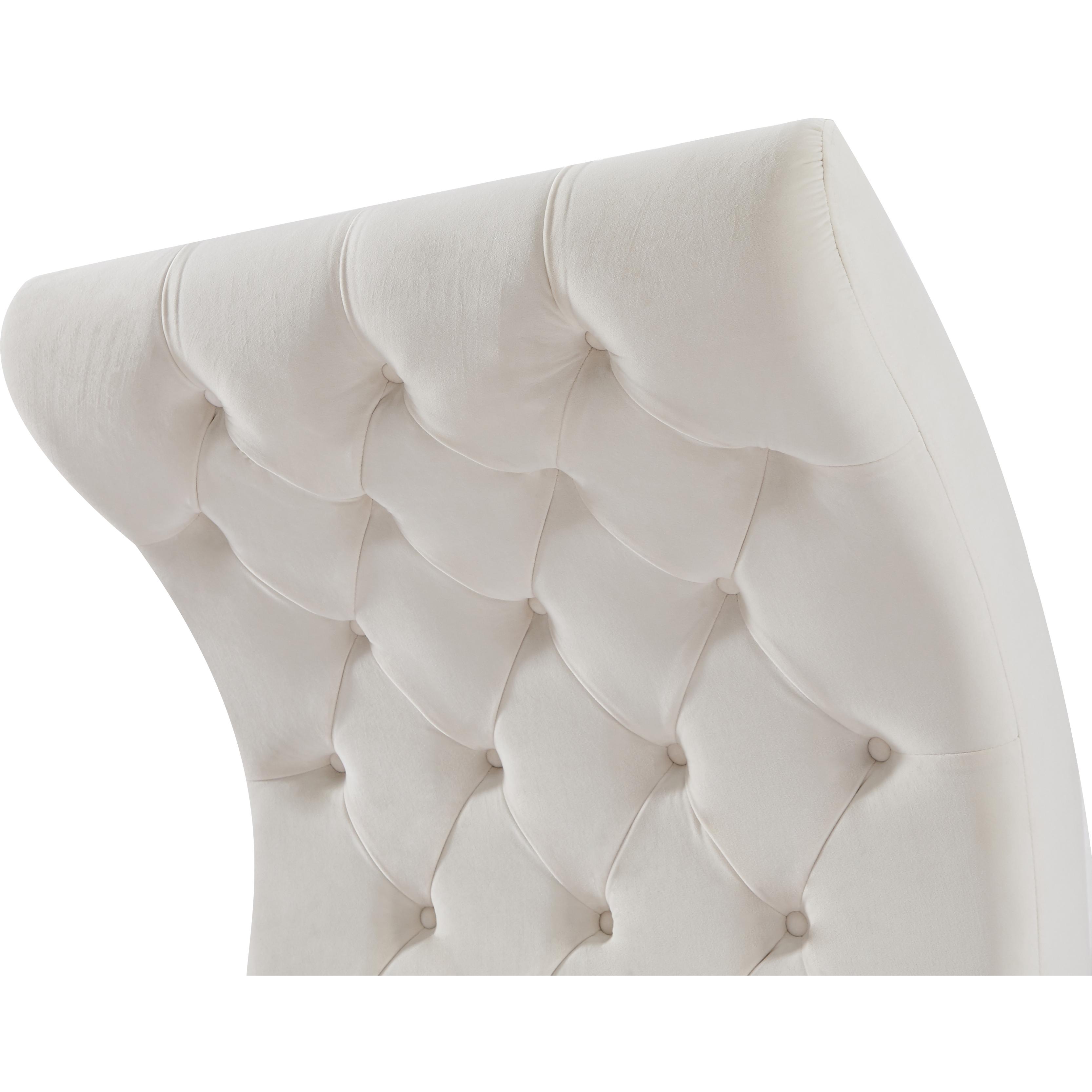 Meridian Crescent Cream Velvet Accent Chair