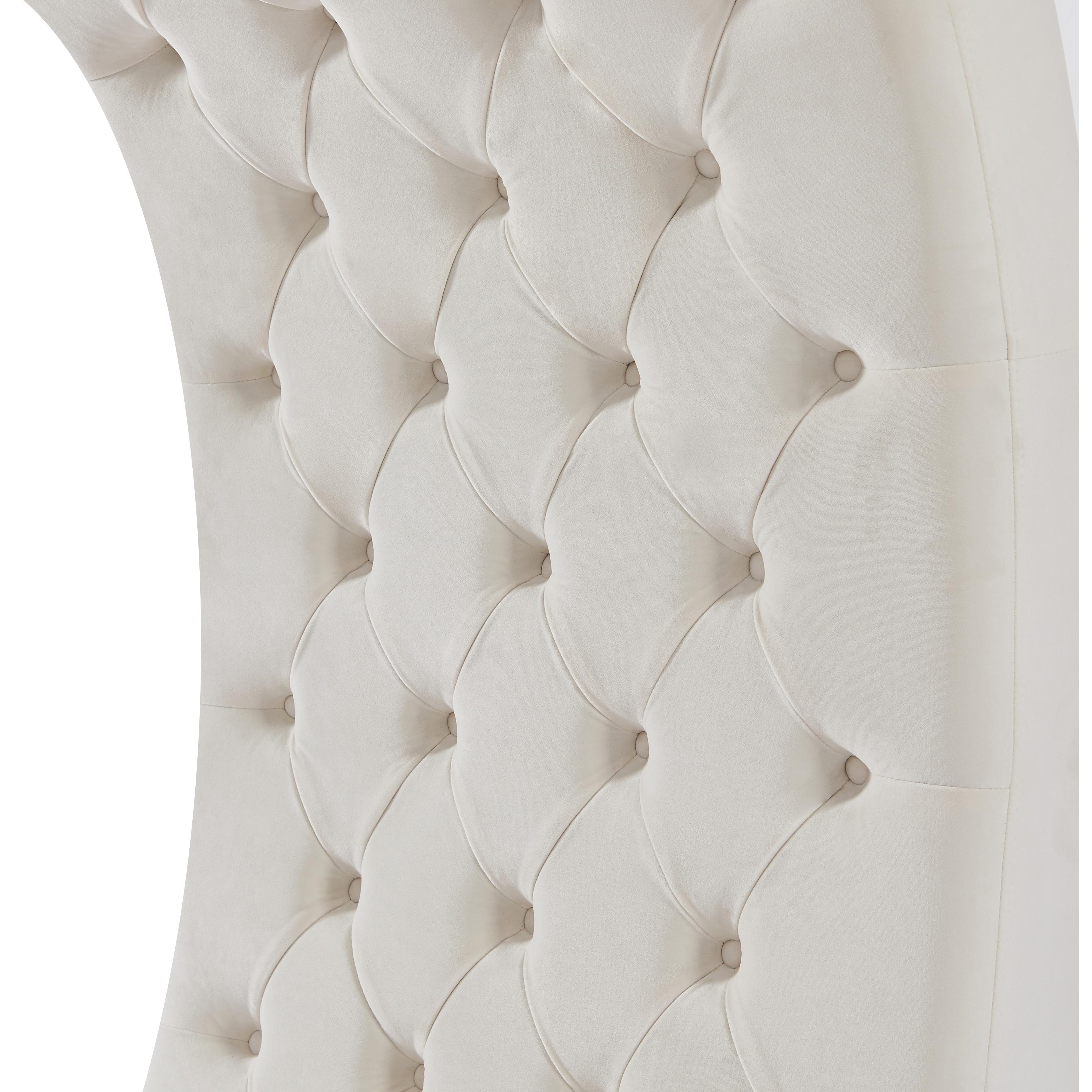 Meridian Crescent Cream Velvet Accent Chair