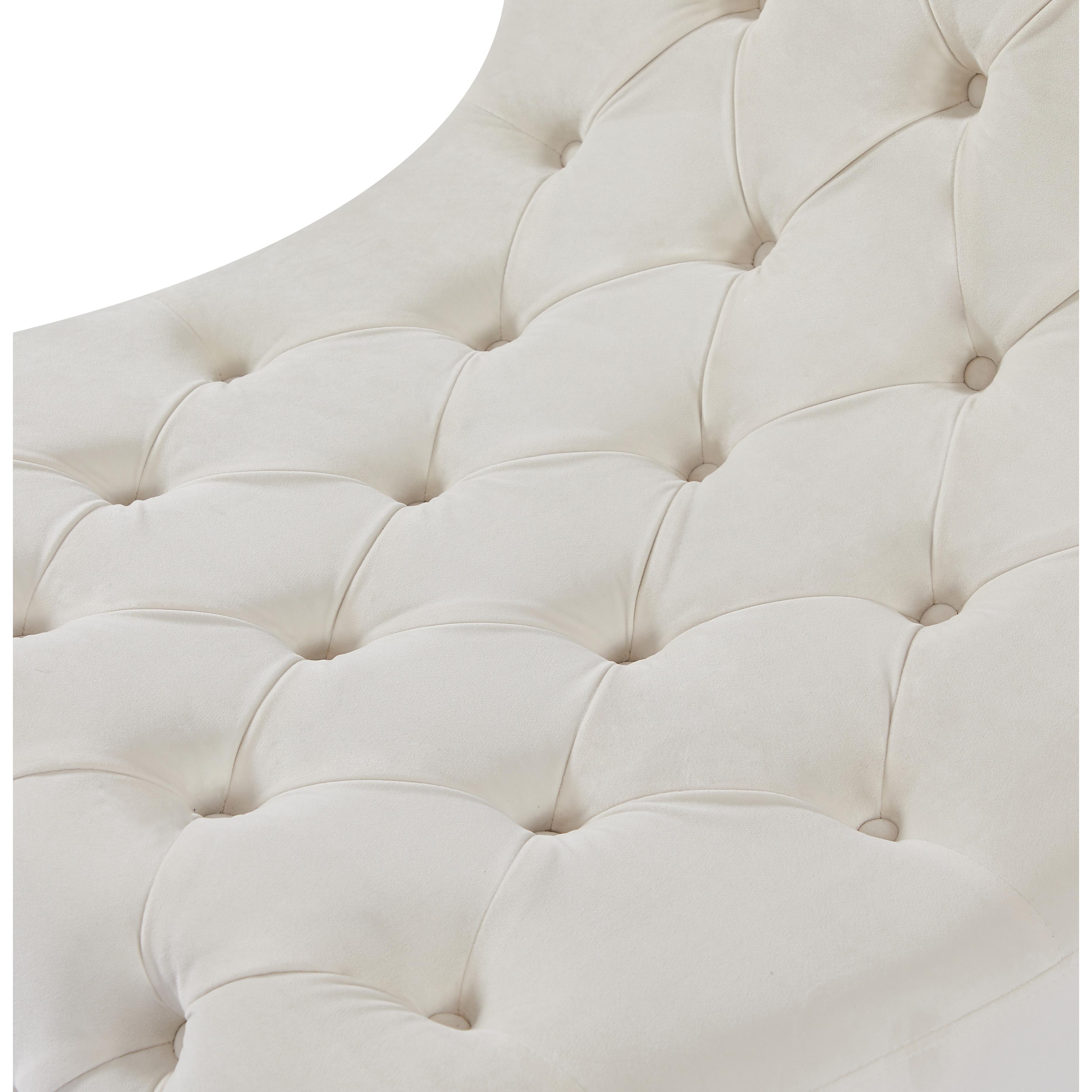 Meridian Crescent Cream Velvet Accent Chair