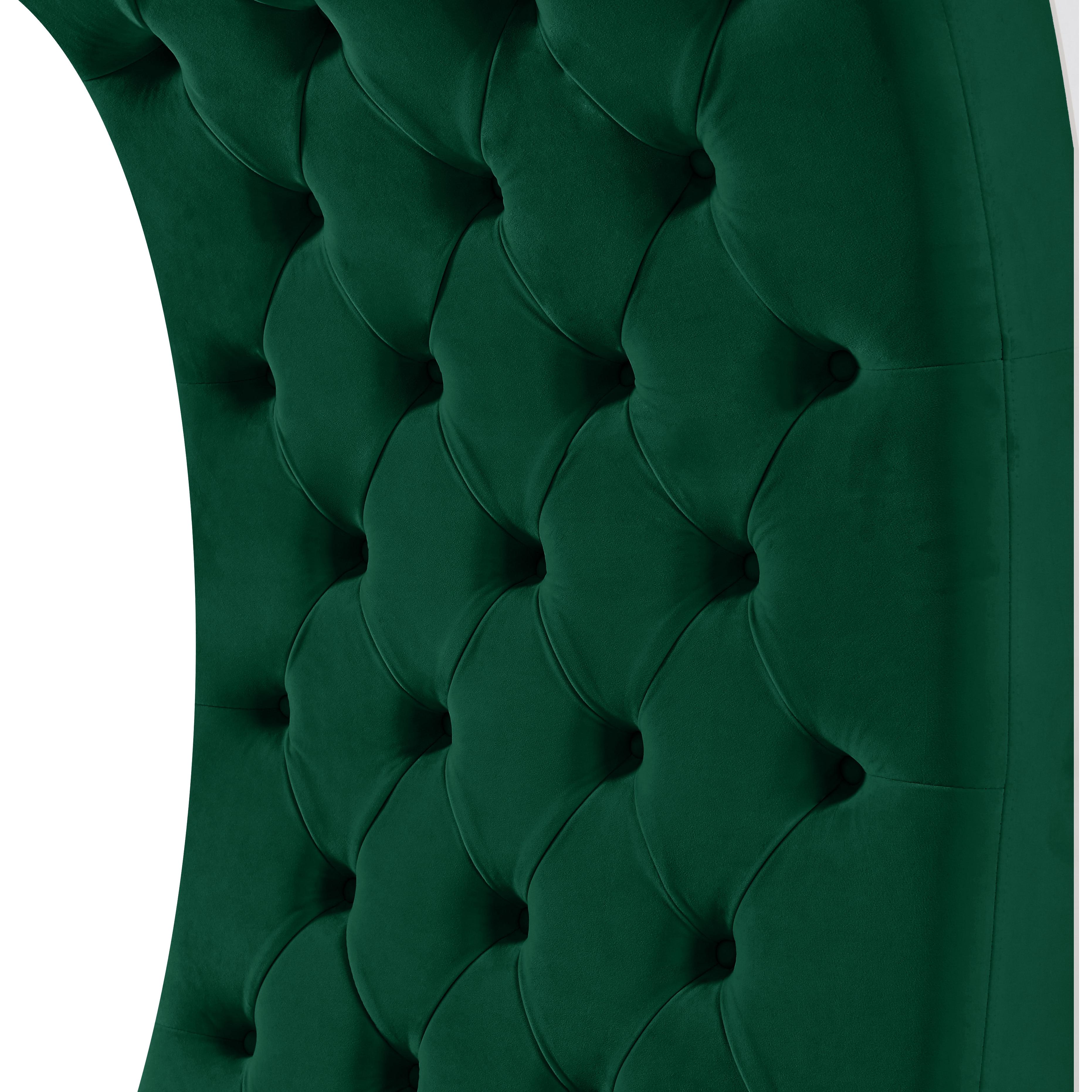 Meridian Crescent Green Velvet Accent Chair