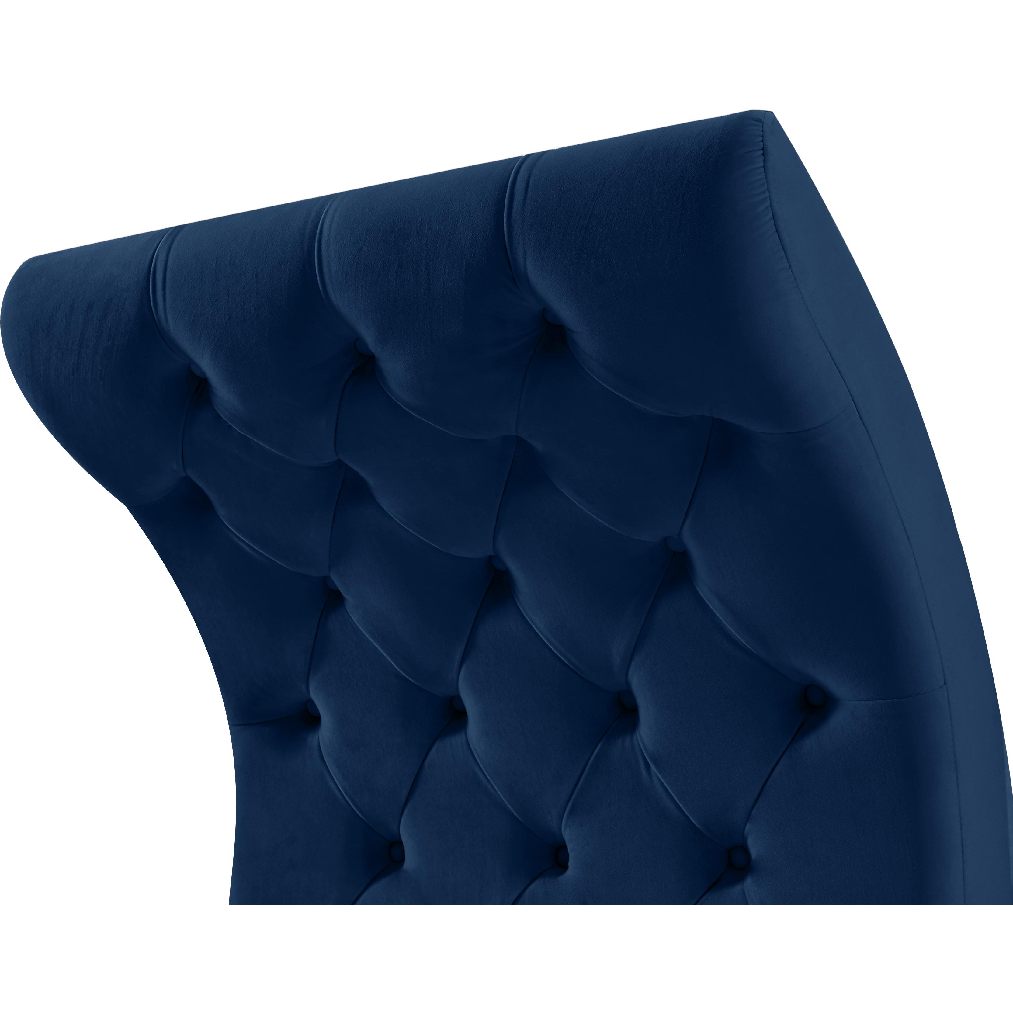 Meridian Crescent Navy Velvet Accent Chair