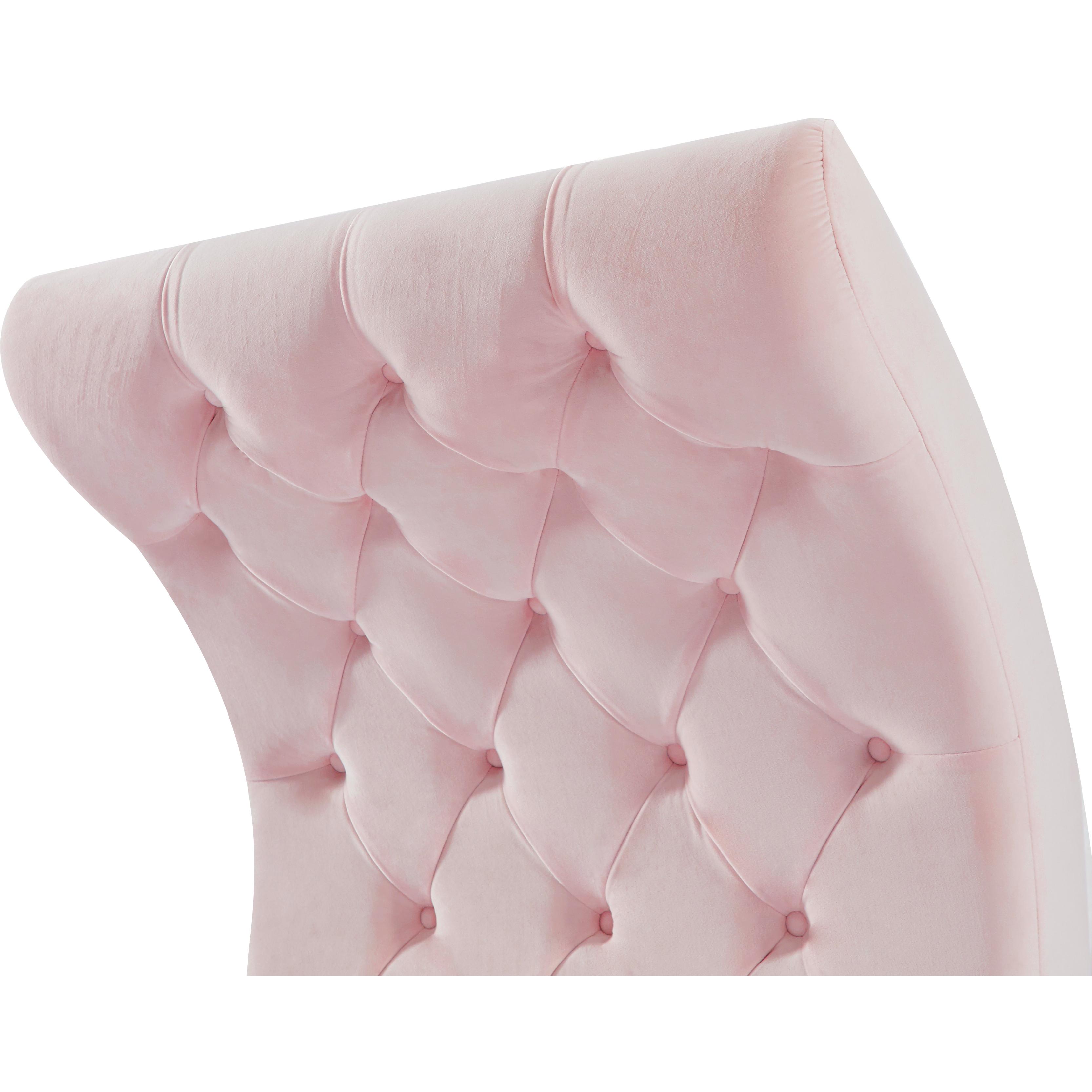 Meridian Crescent Pink Velvet Accent Chair
